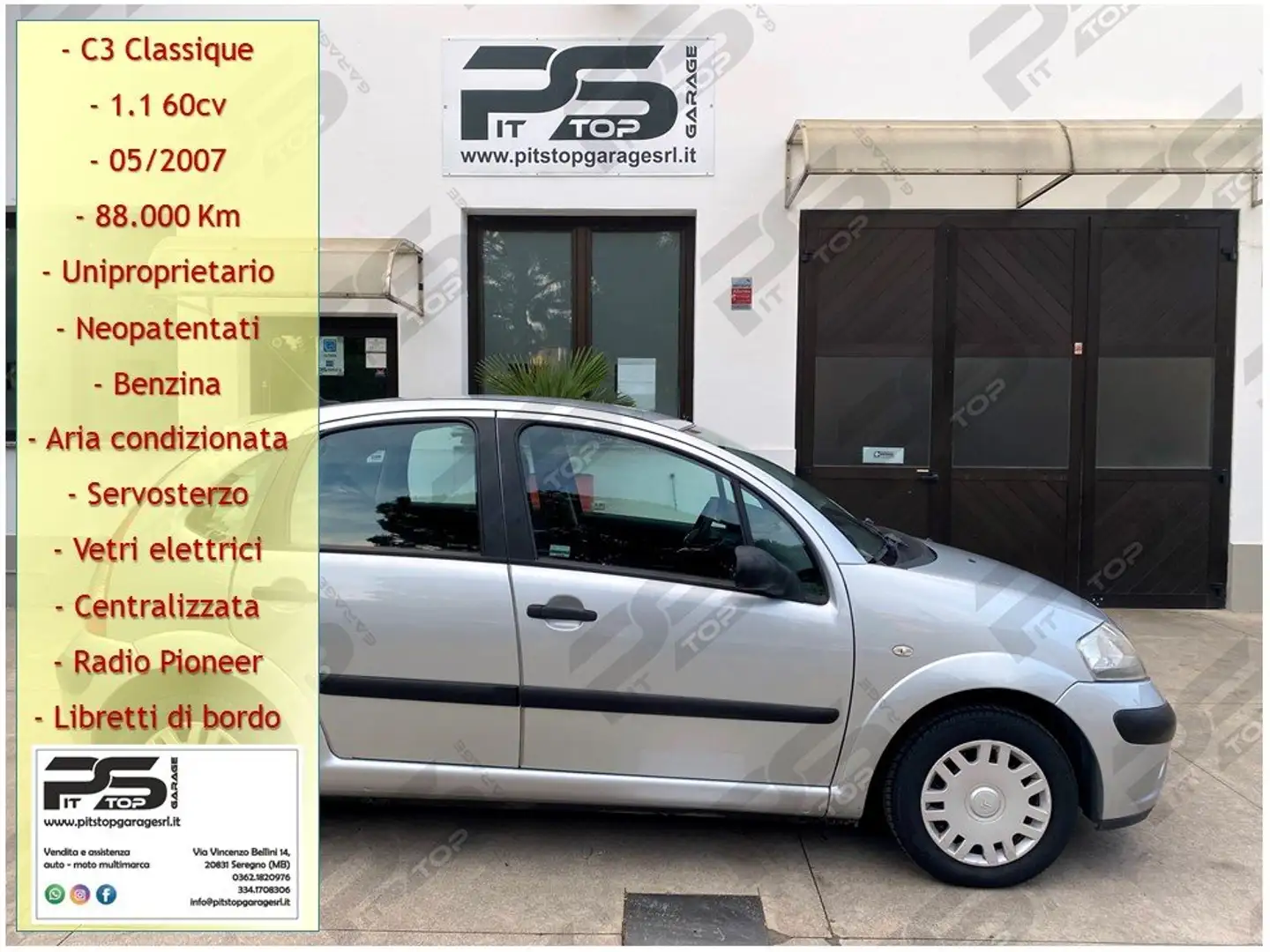 Citroen C3 C3 1.1 Classique 60cv - Unipro - Neopatentati Argento - 1