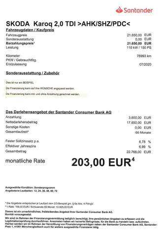 Skoda Karoq 2,0 TDI Style AHK/Sitzheiz/PDC/SmartLink