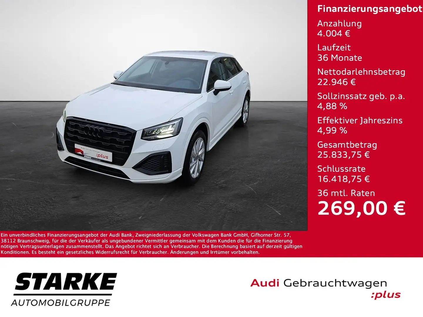 Audi Q2 35 TFSI S tronic advanced ASI APS GRA 17-Zoll O... Weiß - 1