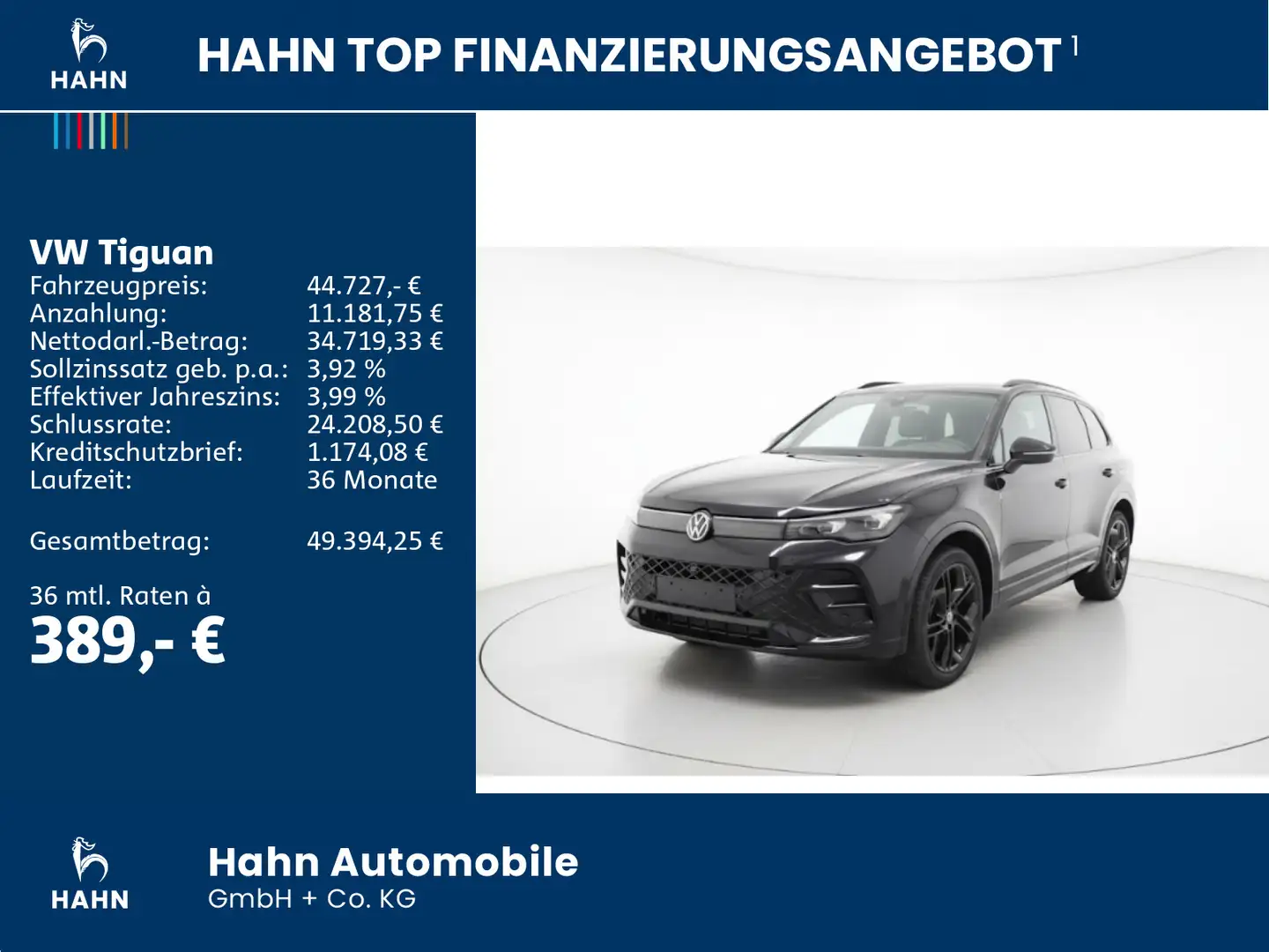 Volkswagen Tiguan 2.0TDI R-Line AHK ACC Kam LED Nav Totwink Schwarz - 2