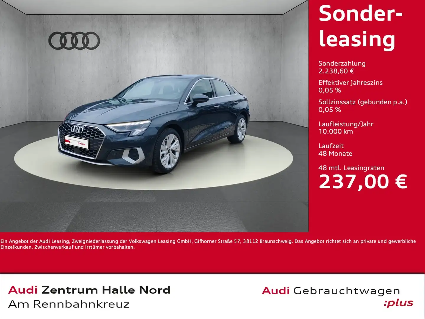 Audi A3 Limousine advanced 30 TDI S tronic Grau - 1