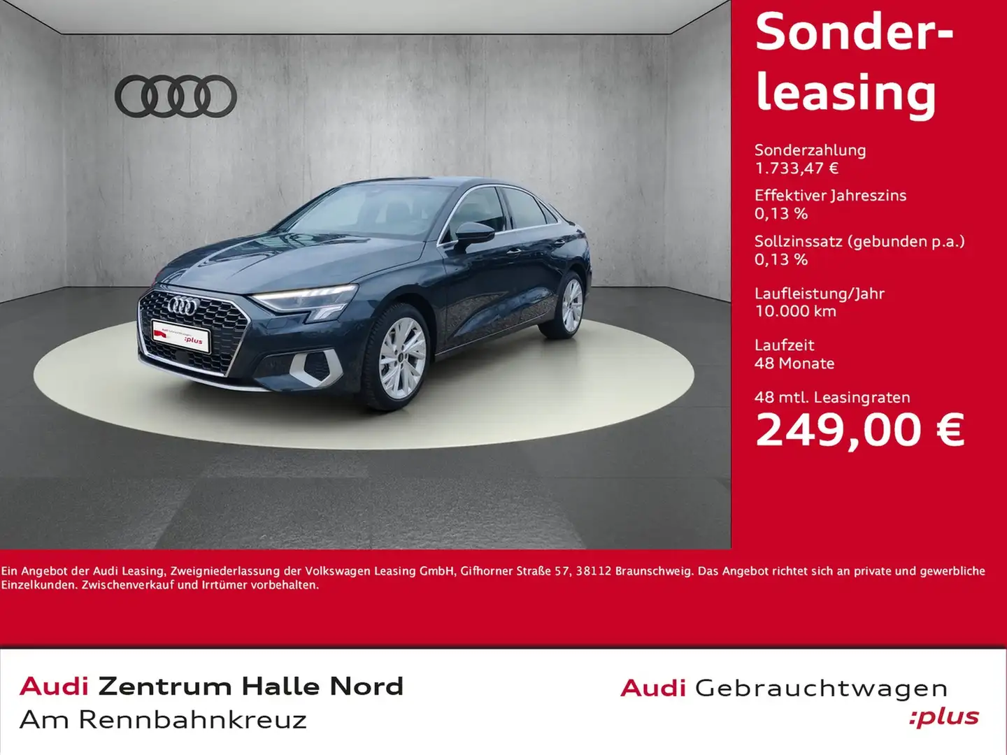 Audi A3 Limousine 30 TDI advanced S tronic Grau - 1
