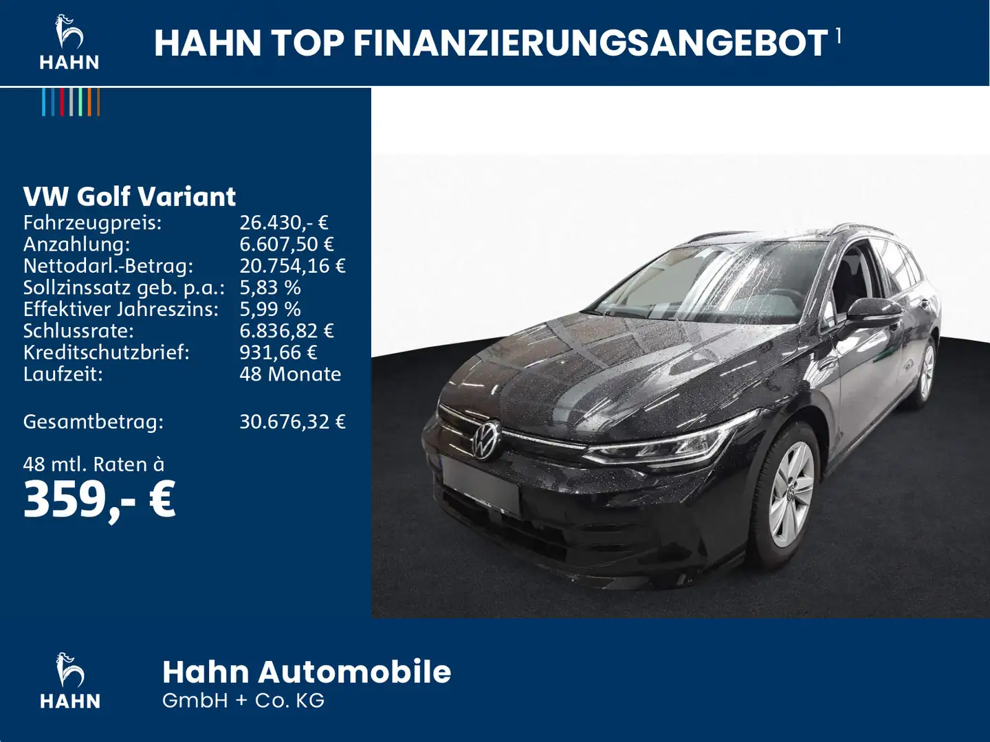 Volkswagen Golf Variant Golf VIII Variant 1.5eTSI DSG Life LED Navi CAM Schwarz - 2