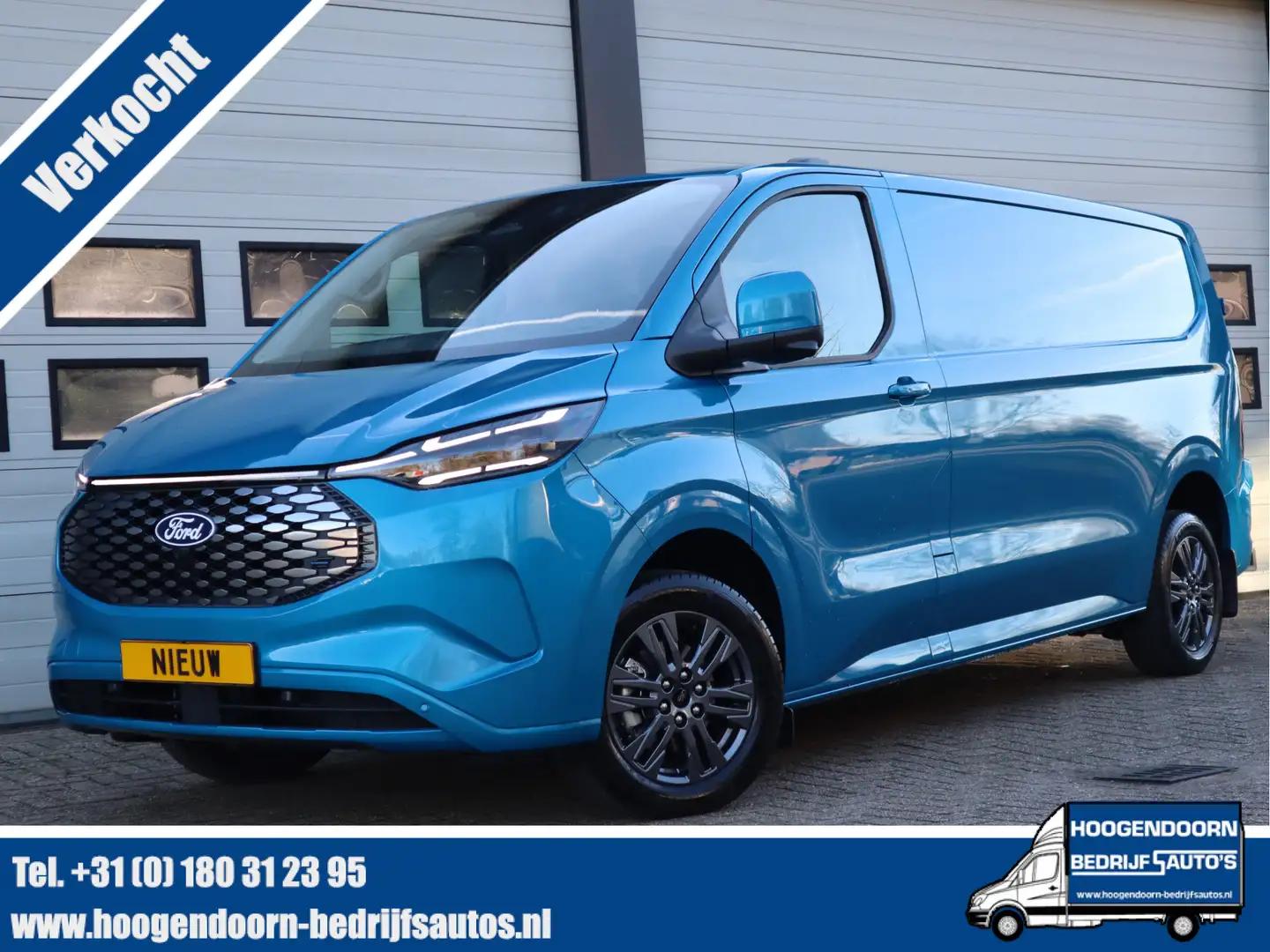 Ford Transit Custom E-Transit 65 kWh 218 pk Limited L2 Lang 340 - B&O Blau - 1