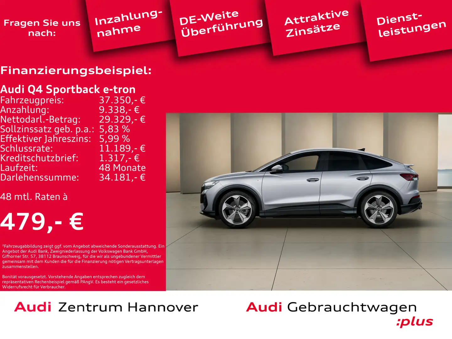 Audi Q4 e-tron 50 Sportback quattro Matrix Срібний - 2