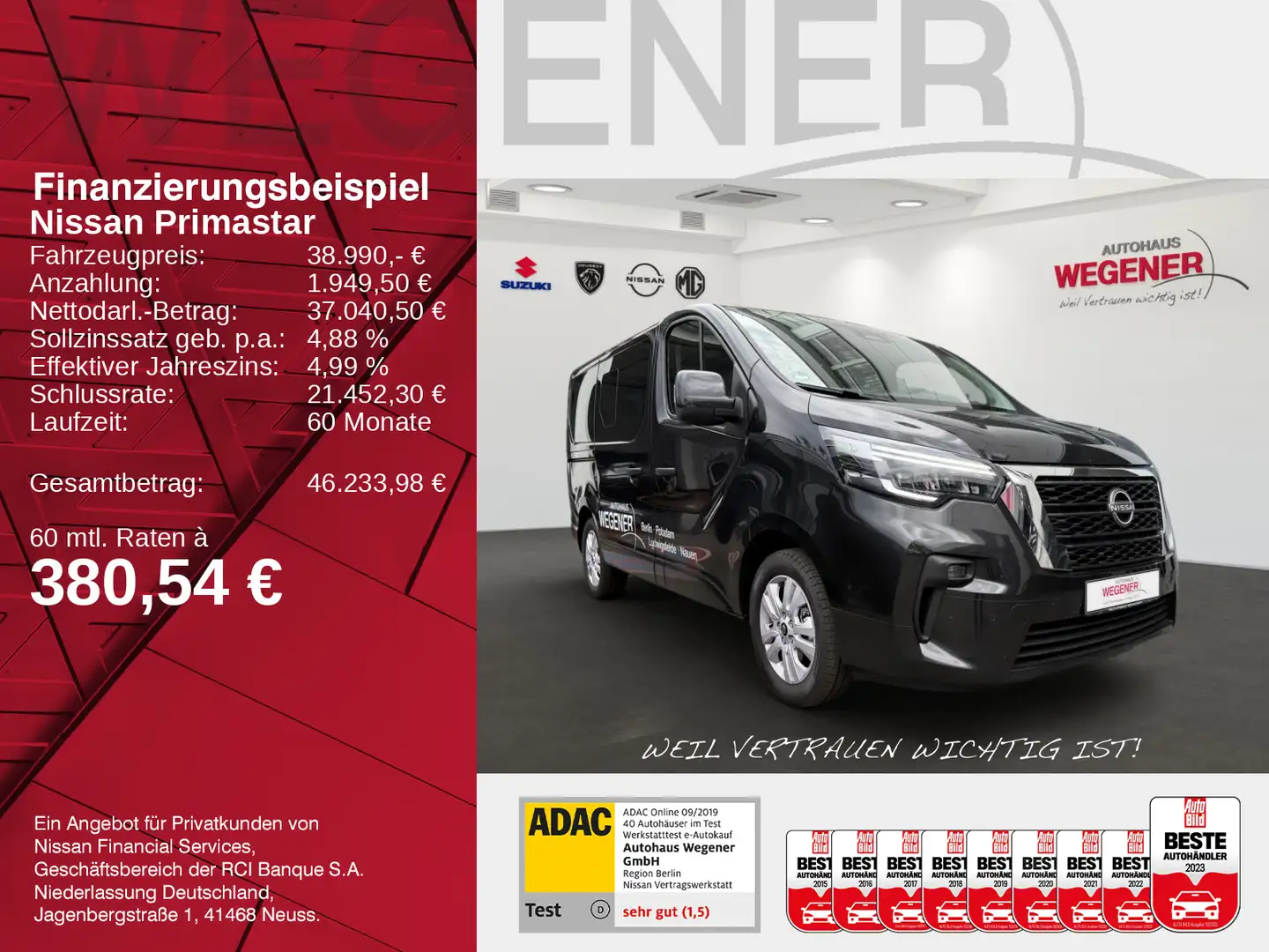 Nissan Primastar Kombi9 L1H1 2,8t dci150 MT TEKNA 2ST H Schwarz - 2