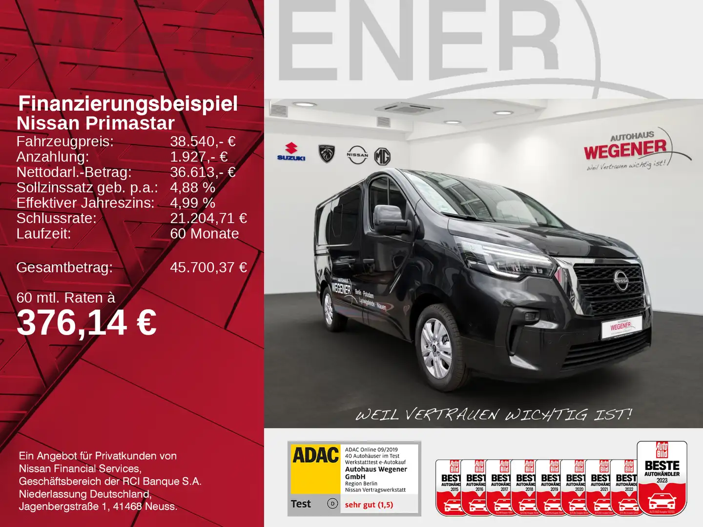Nissan Primastar Kombi9 L1H1 2,8t dci150 MT TEKNA 2ST H Schwarz - 2