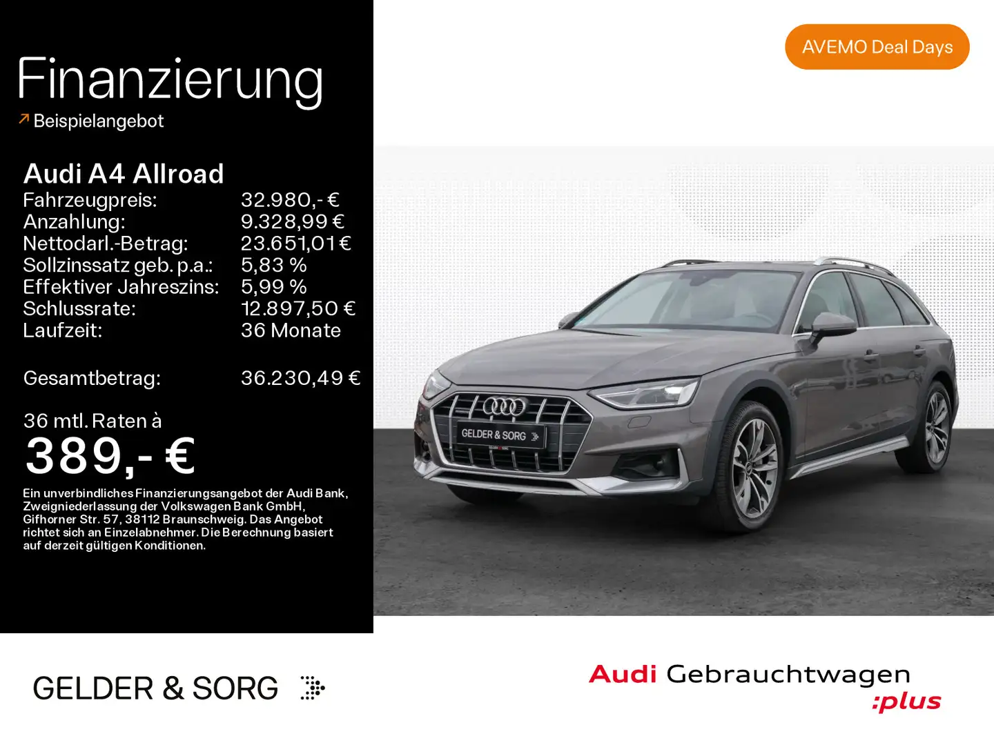 Audi A4 allroad A4 allroad 40 TDI qu.Business*Navi+*Pano*CarPlay Grau - 1