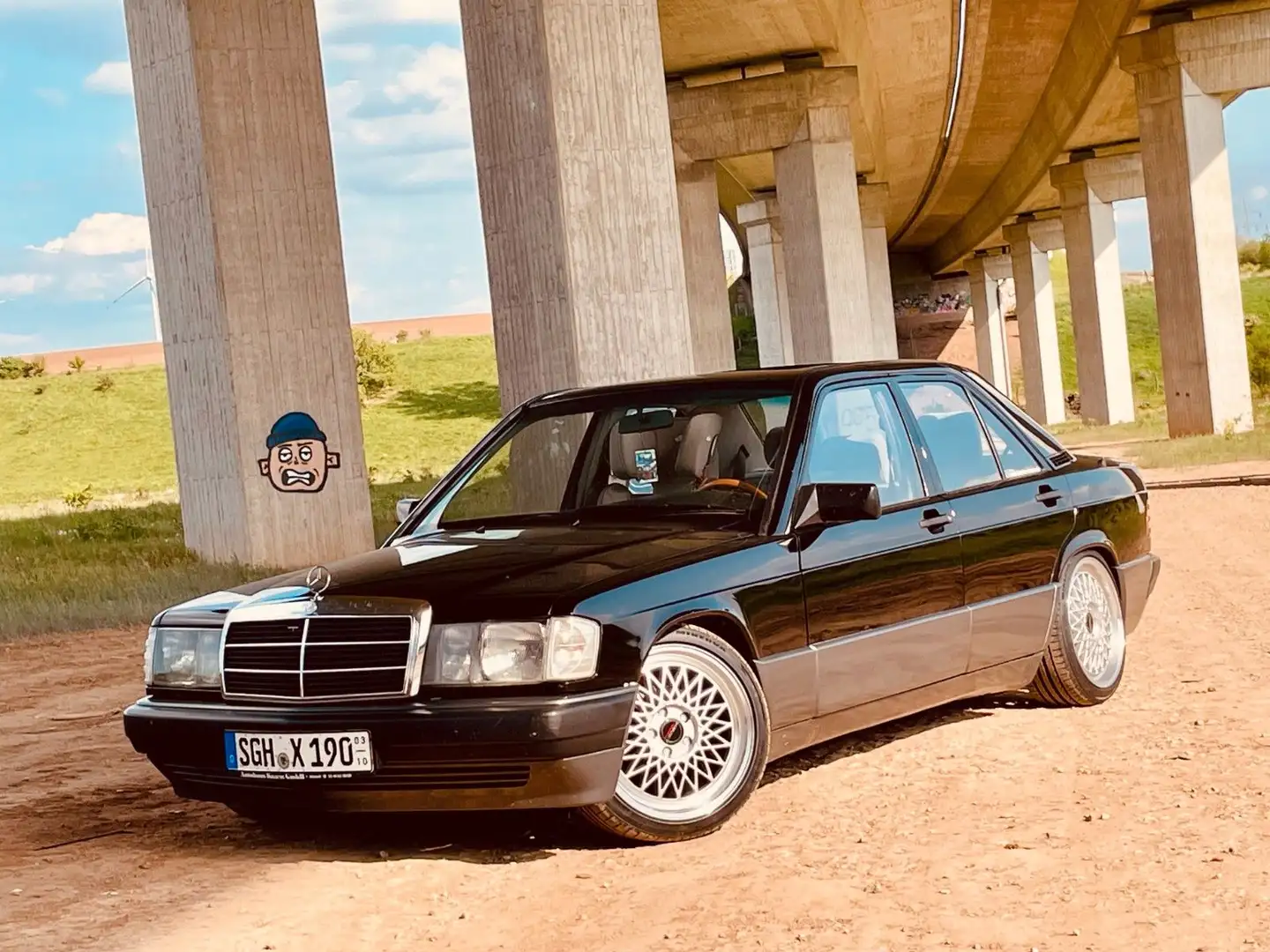 Mercedes-Benz 190 er W201 1.8-RESTAURIERT/BORBET/H&R/SPORT AGA Schwarz - 1