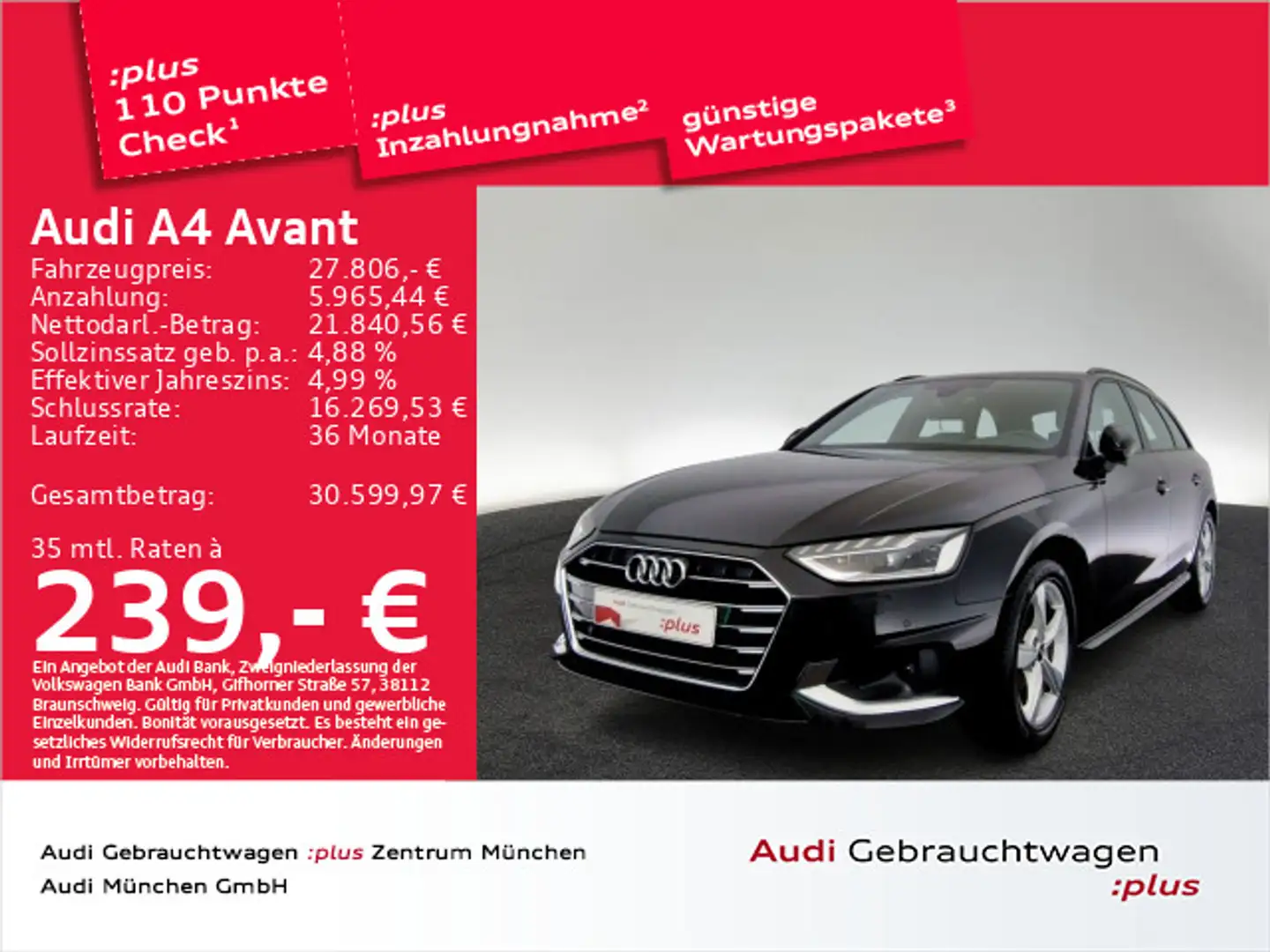 Audi A4 35 TDI S tronic Advanced Virtual/Navi+/ Negro - 1