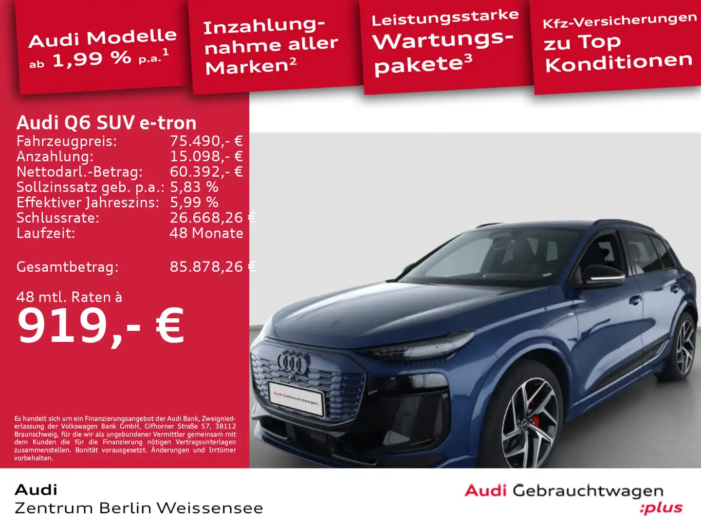 Audi QU*S-LINE*PANO*AHK*360*B&O*HUD*APP Blau - 1