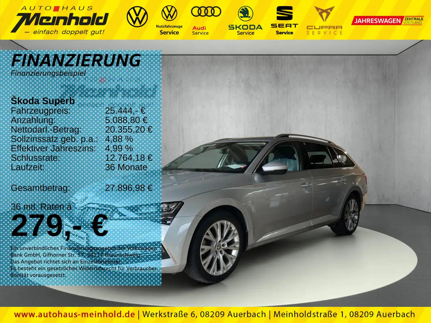 Skoda Superb Combi 1.4 TSI Hybrid Style, AHK, Kamera Silber - 1