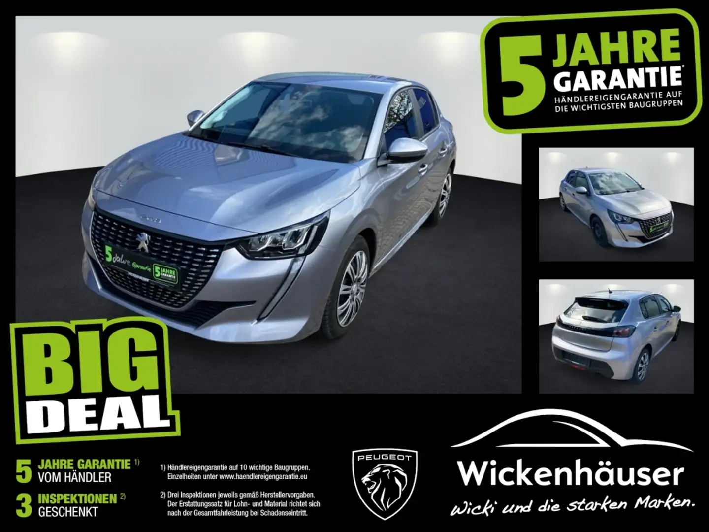 Peugeot 208 PureTech 100 Active Pack LED Navi SHZ SpurH Grau - 1
