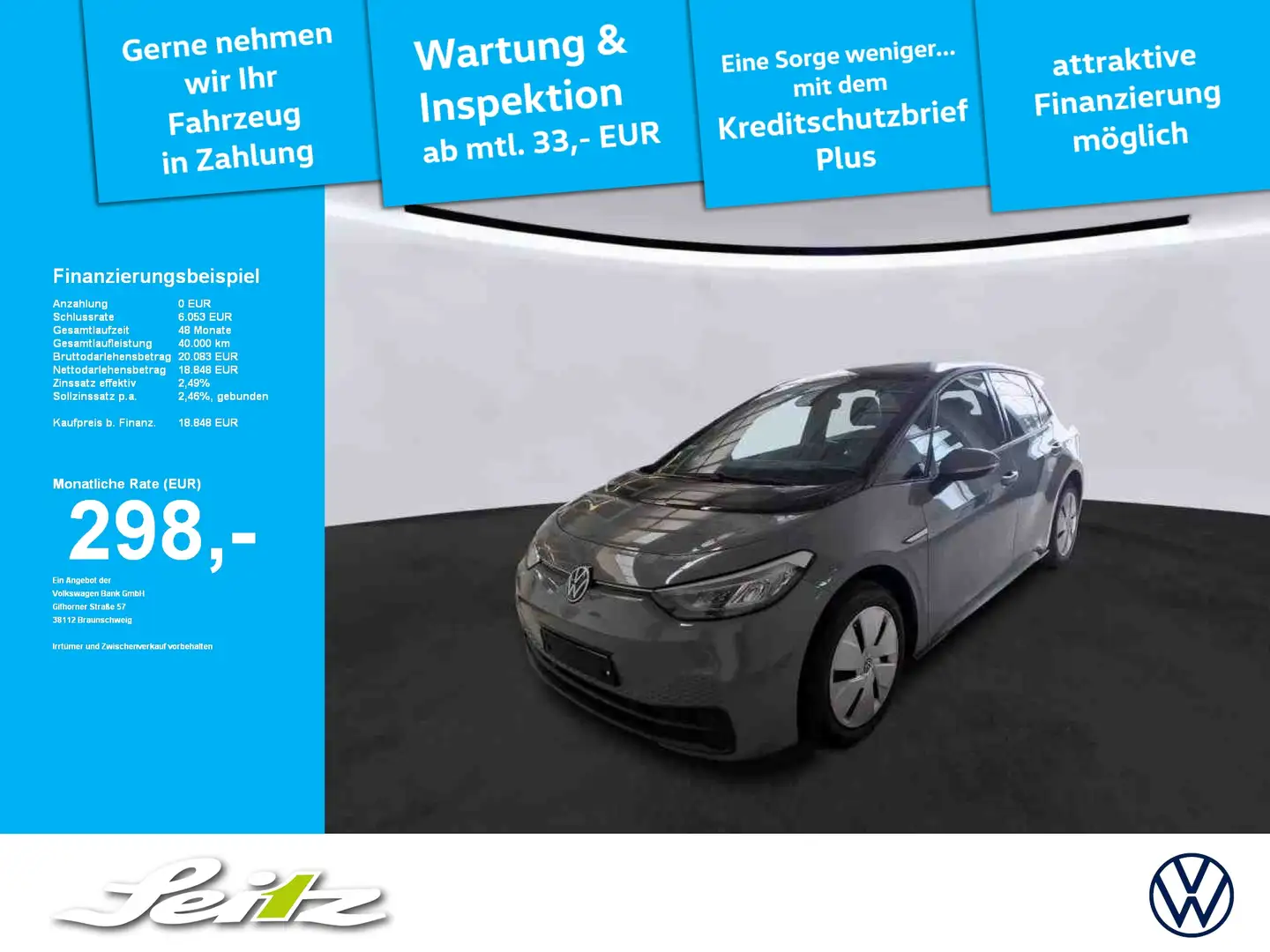 Volkswagen ID.3 Pure Performance *LED*NAVI*PARKSENSOR*APPCON* Grau - 1