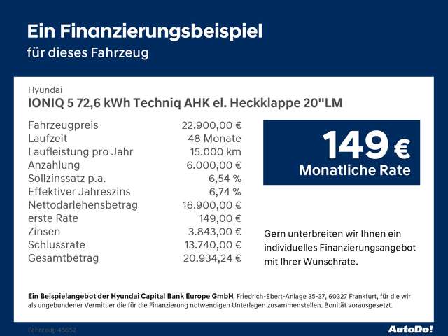 Hyundai IONIQ 5 72,6 kWh Techniq AHK el. Heckklappe 20''LM