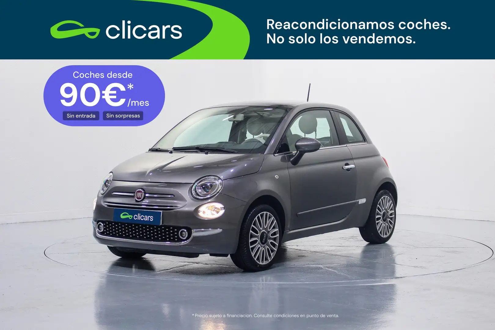 Fiat 500 1.2 Lounge Gris - 1