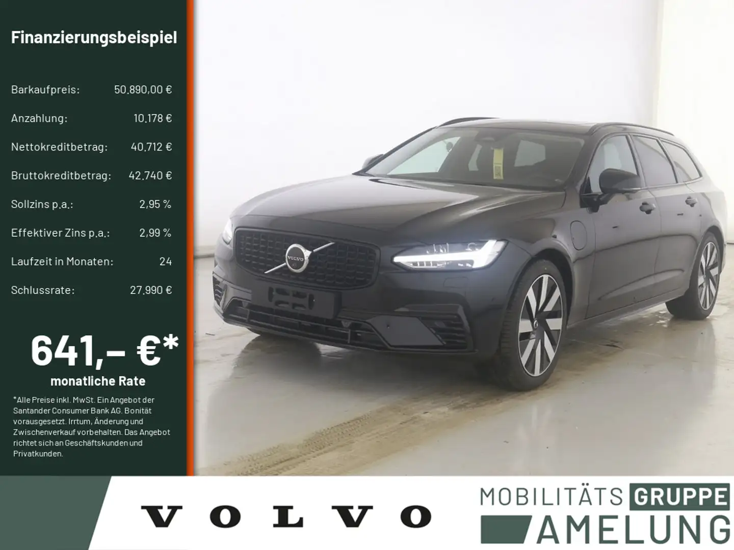 Volvo V90 T8 AWD Plus Dark H/K ACC HUD 360° PANO Zwart - 1