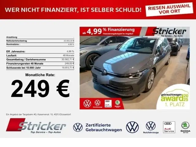 Volkswagen Golf Style 2.0TDI DSG 249, ohne Anzahlung ACC ergoActi