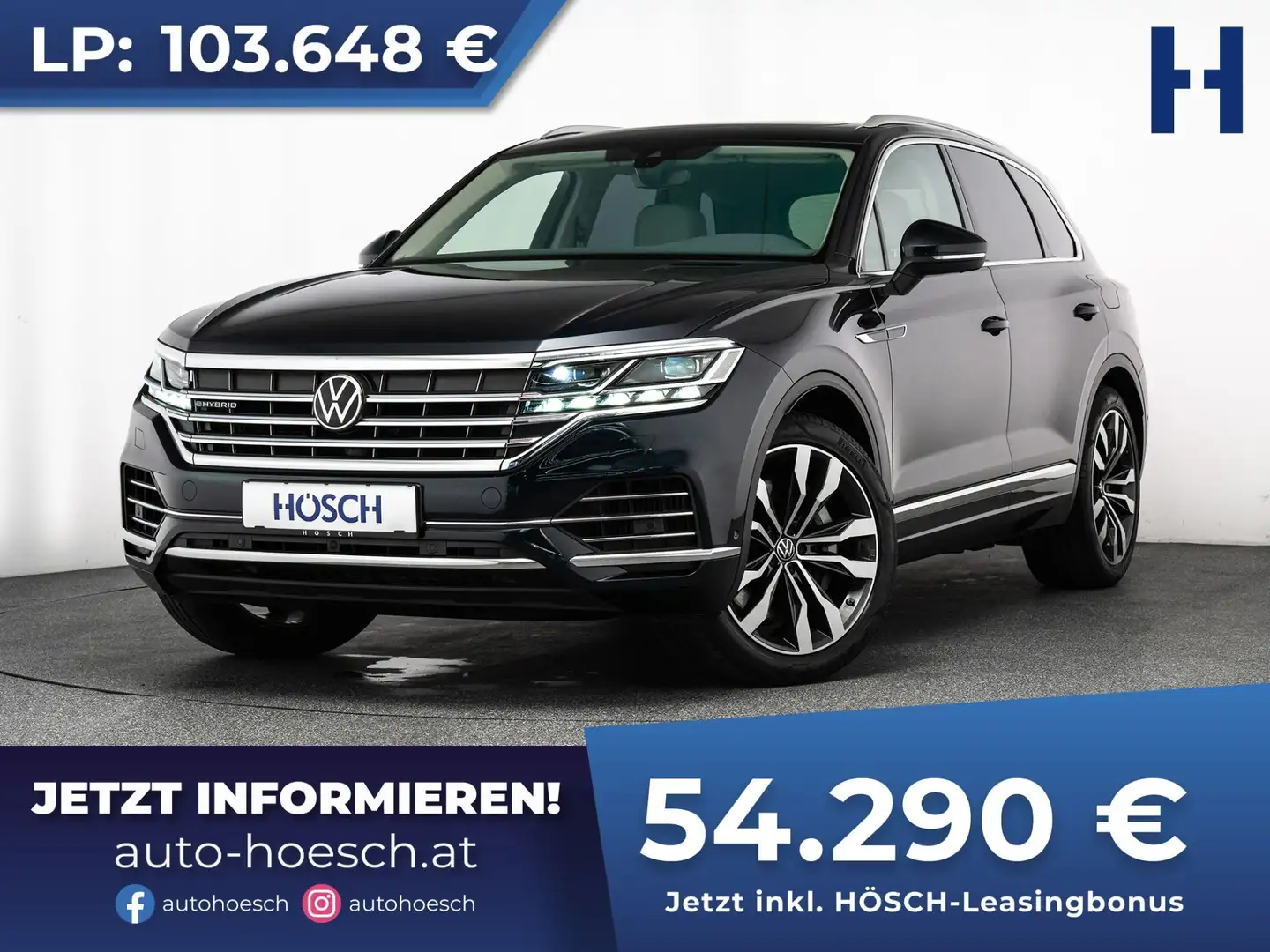 Volkswagen Touareg Elegance eHybrid 4M TOP-EXTRAS ERSTBESITZ Bleu - 1