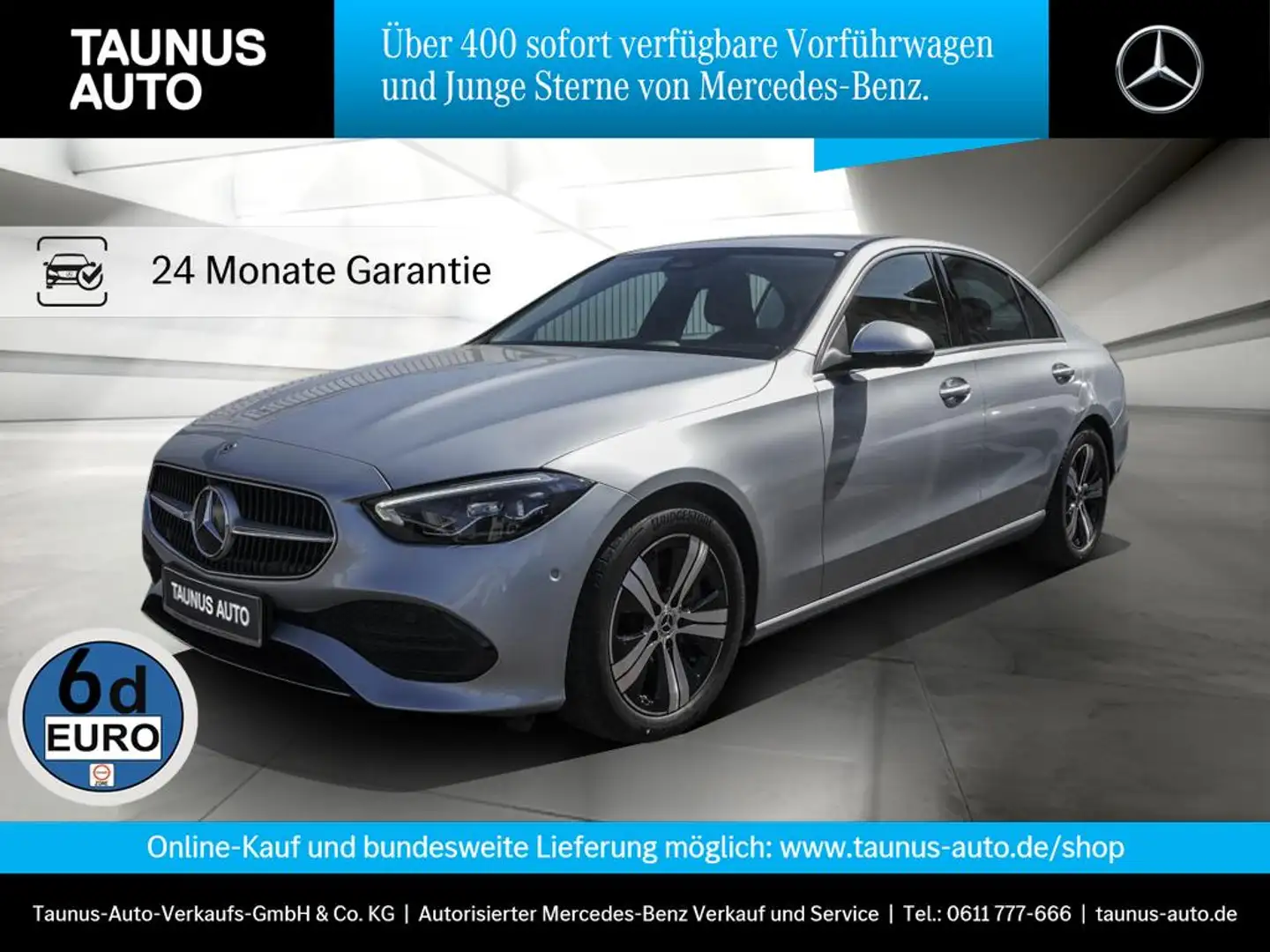 Mercedes-Benz C 300 d AVANTGARDE MBUX LEDER AHK KAMERA LED Zilver - 1