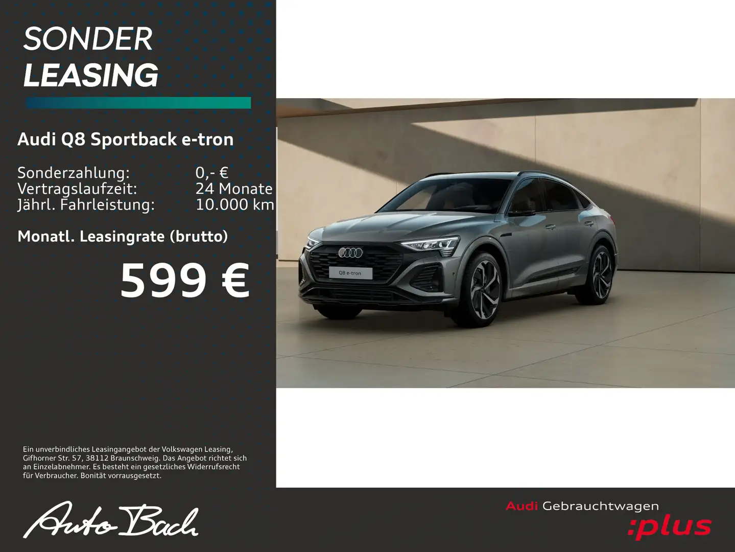 Audi Q8 e-tron S line 55 qu. LED Air HUD B& Grau - 1