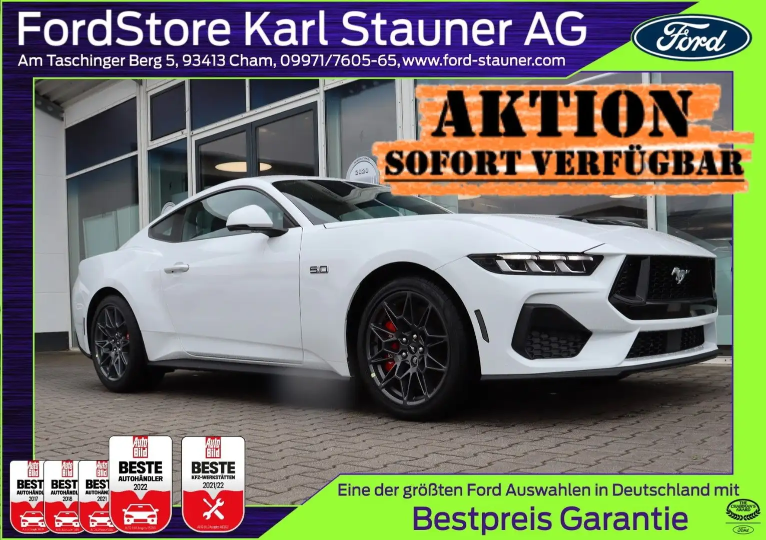 Ford Mustang 5.0 V8 GT Fastback MagneRide 4,99% FIN Blanc - 1