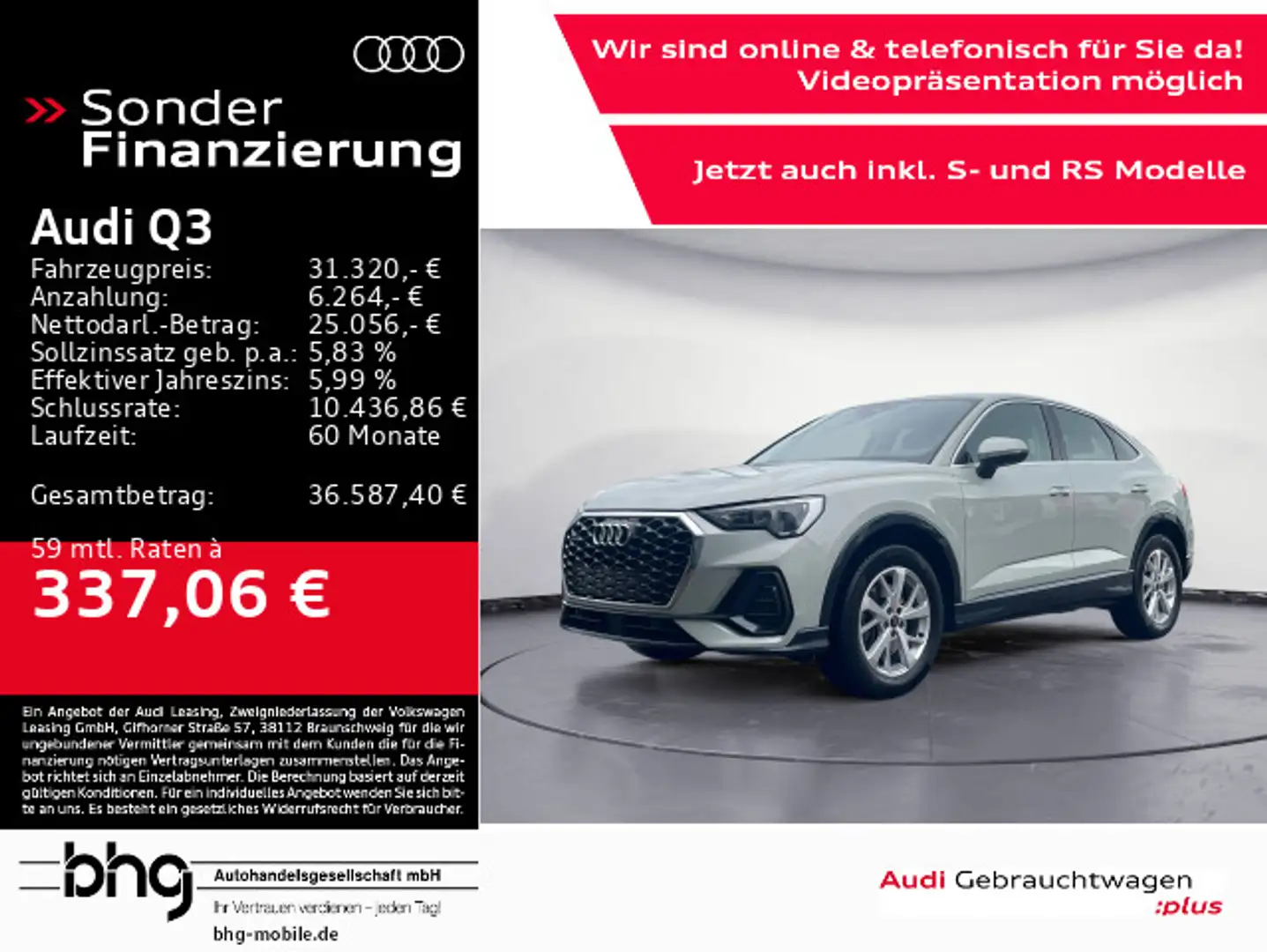 Audi Q3 40 TDI Sportback quattro S tronic *NAVI*DAB*K Silber - 1