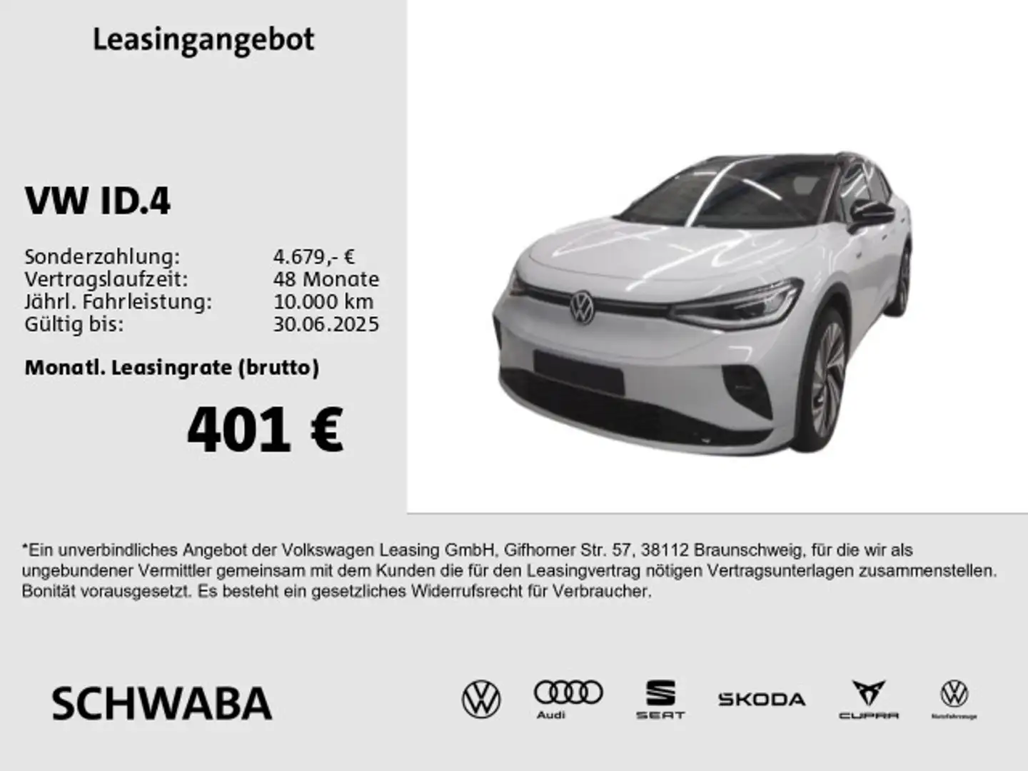 Volkswagen ID.4 GTX 4motion *ACC*PANO*AHK*Wärmep*KAM*8-fach Weiß - 1