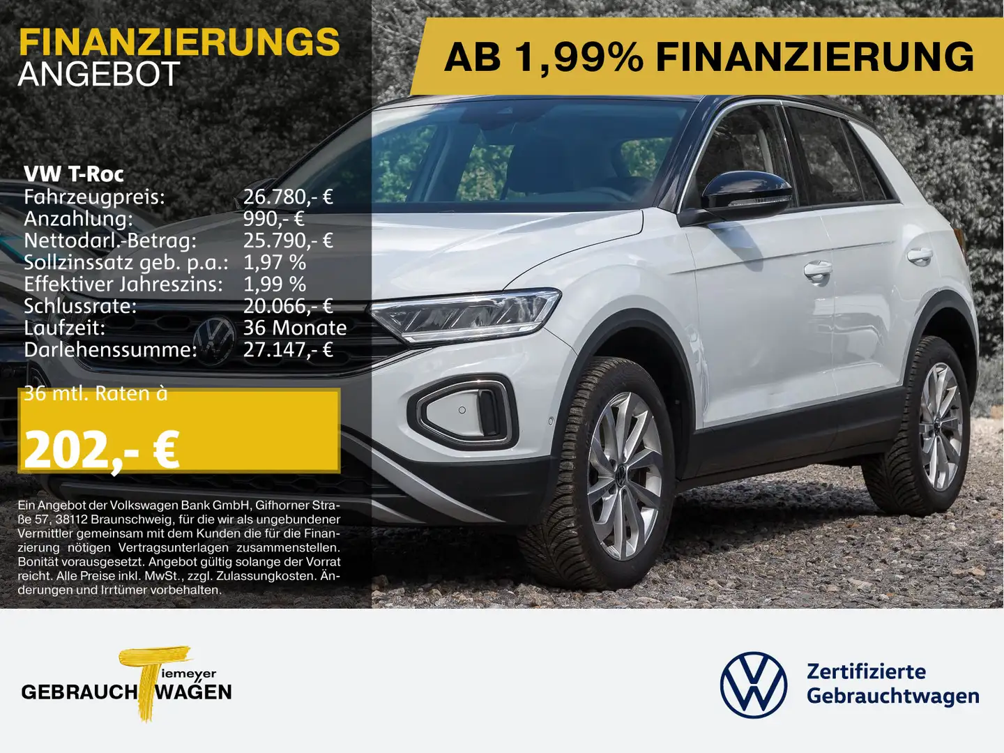 Volkswagen T-Roc 1.5 TSI DSG LIFE LM17 NAVI SITZH Weiß - 1
