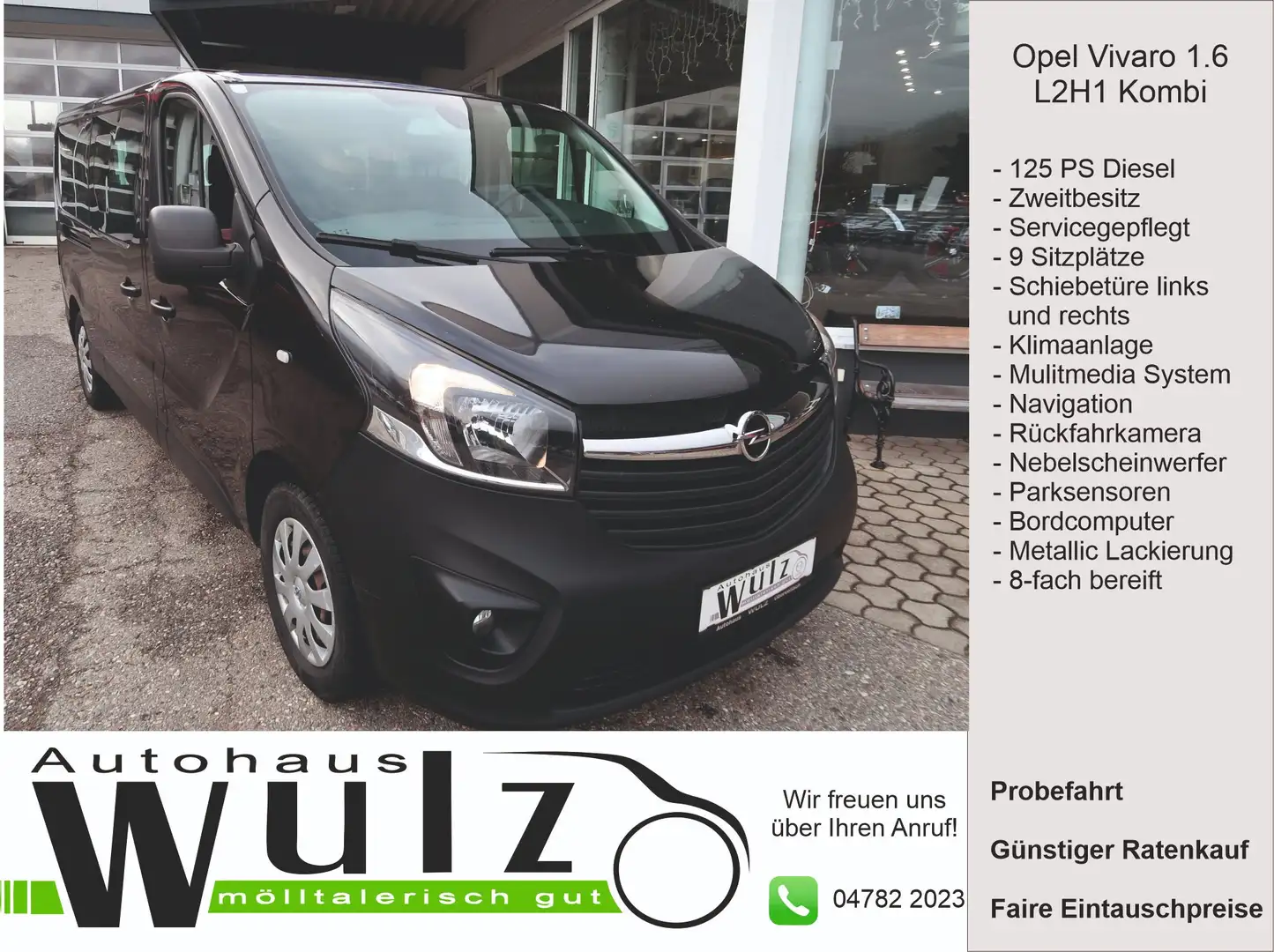 Opel Vivaro Vivaro Combi+ L2H1 1,6 CDTI BlueInj. 2,9t S/S Noir - 1