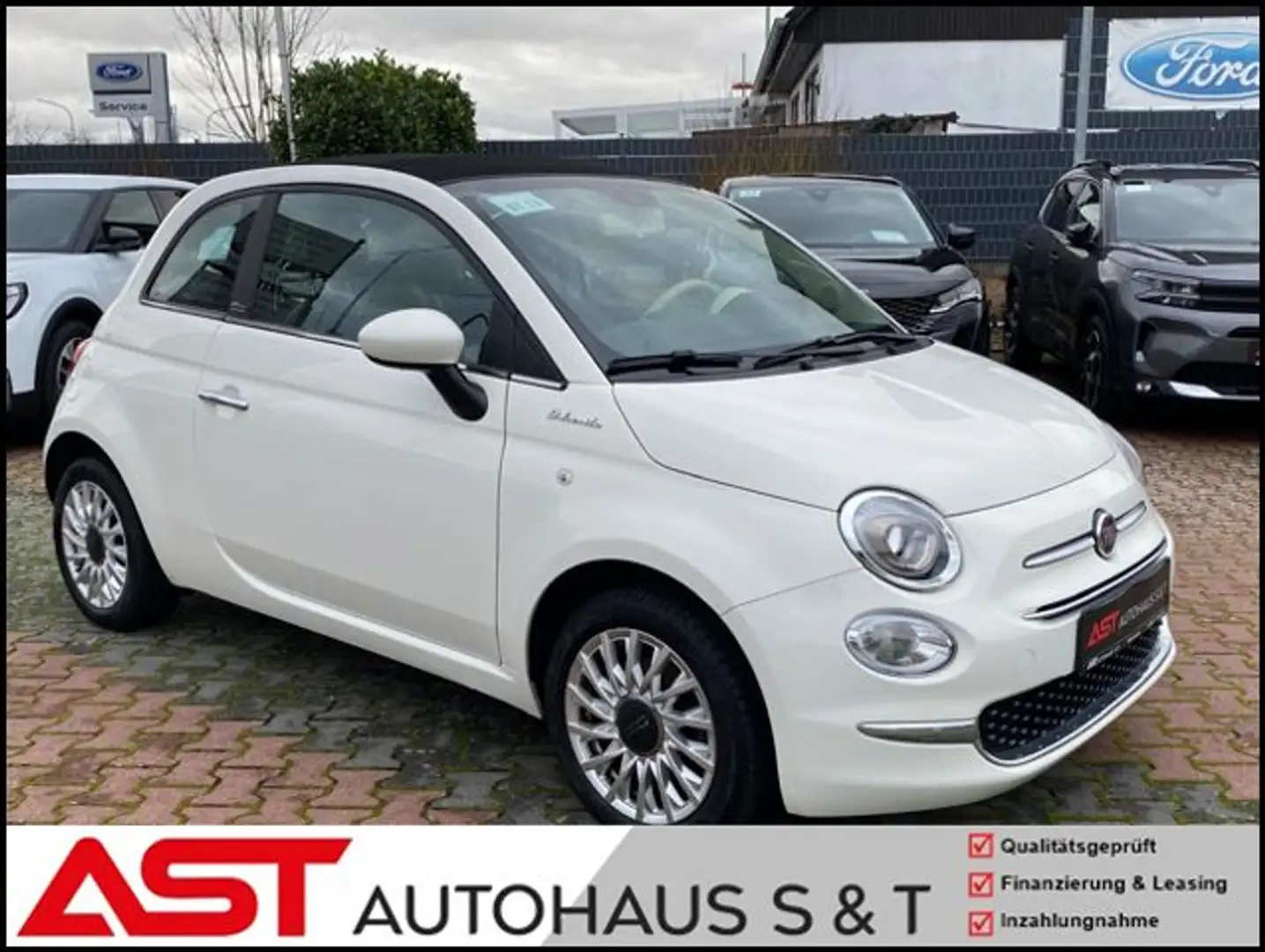 Fiat 500C 1.0Hybrid Cabrio Dolcevita*Teileder*CarPlay Weiß - 2