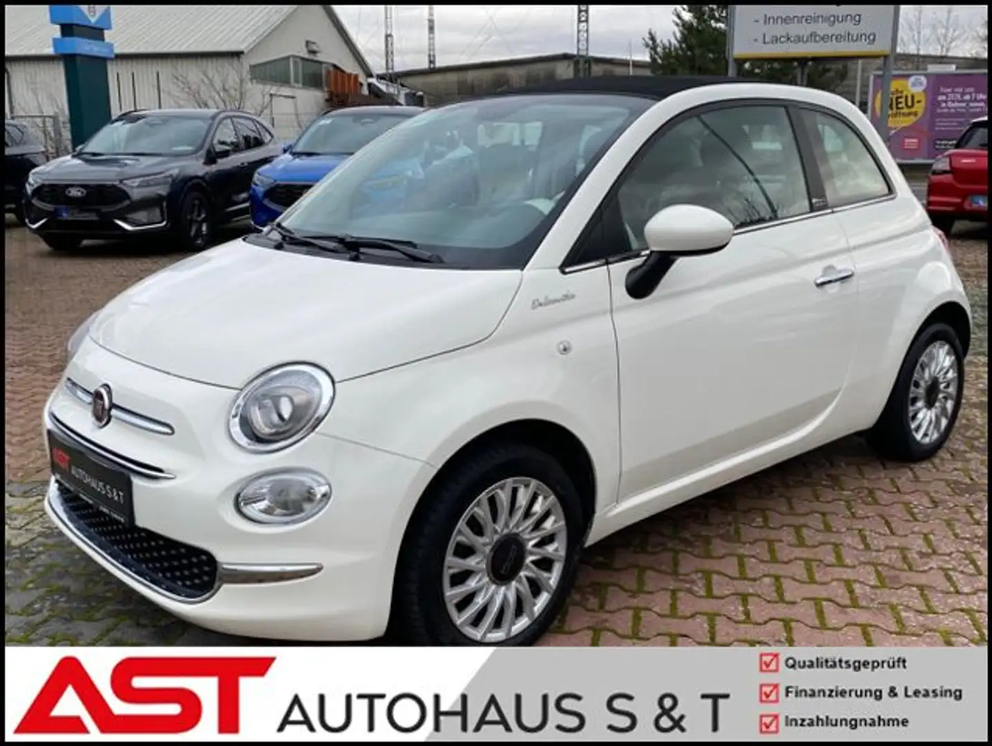 Fiat 500C 1.0Hybrid Cabrio Dolcevita*Teileder*CarPlay Weiß - 1