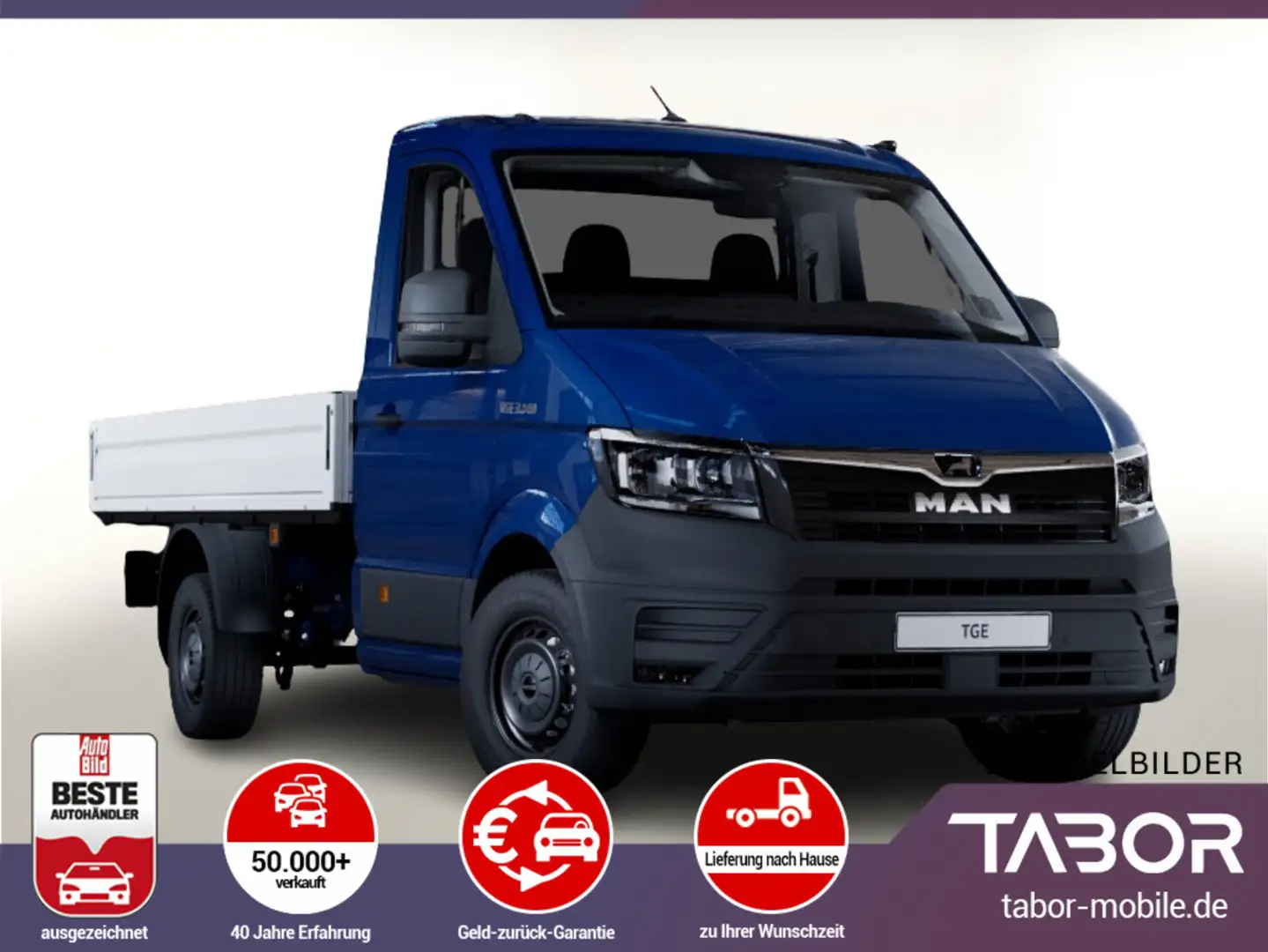 MAN TGE Pritsche 2.0 TDI 140 Kam Temp PDC SmartL 3-S Blau - 1