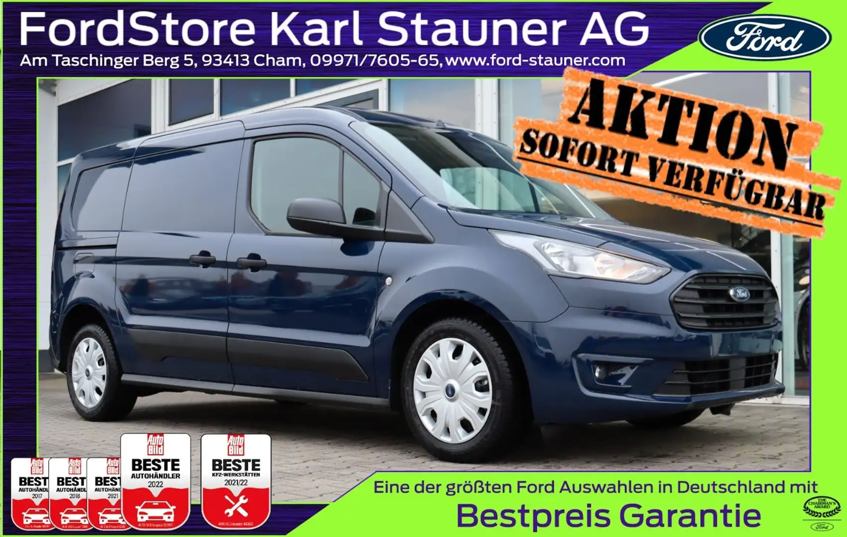 Ford Transit Connect Kasten L2 Sitzheizung 3-Sitzer Blau - 1
