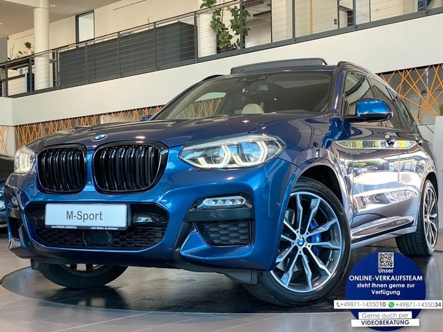 BMW X3 30d M-Sport Navi Sthz Memory Pano H&K AHK ACC Blau - 1