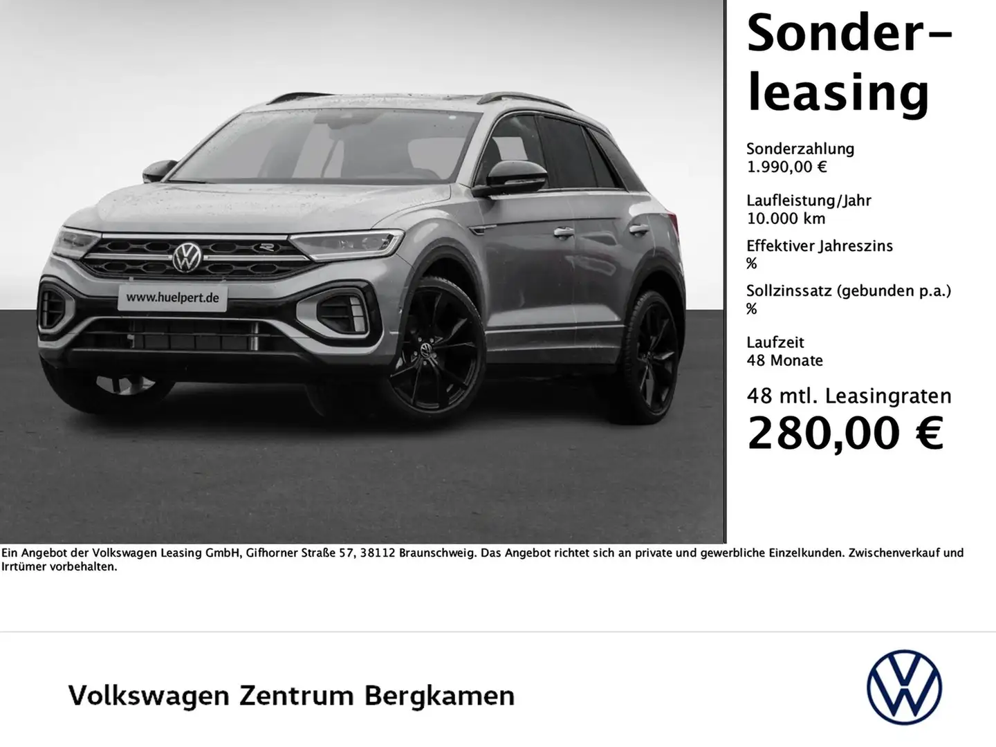 Volkswagen T-Roc 1.5 R-LINE DSG BLACKSTYLE eKLAPPE CAM AHK Argent - 1