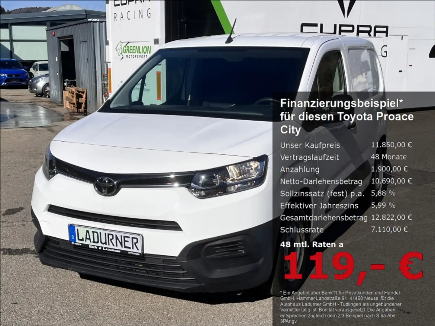 Toyota Proace City L1 Duty DAB Klima Weiß - 1