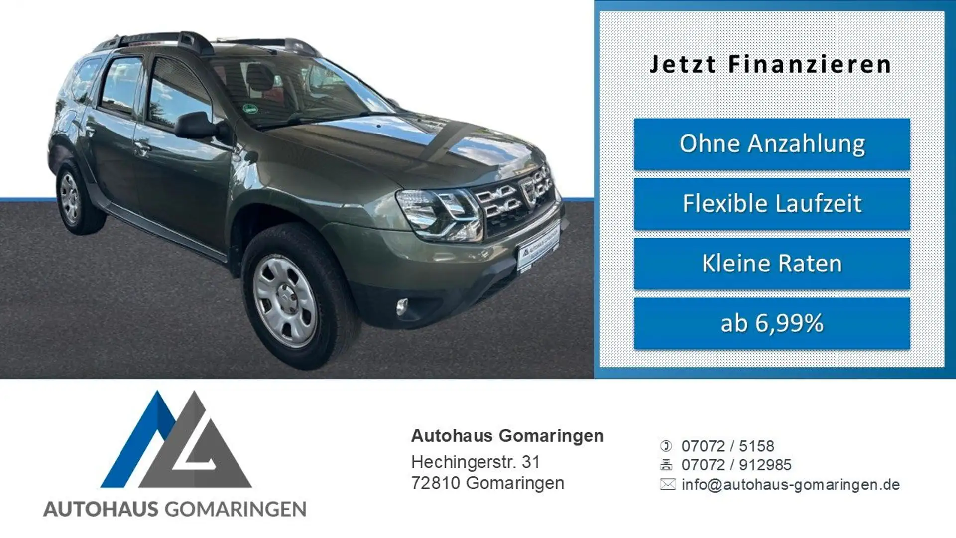 Dacia Duster 4x4*Klima'*AHK*TÜV NEU*SHZ*1.Hand* Grün - 1