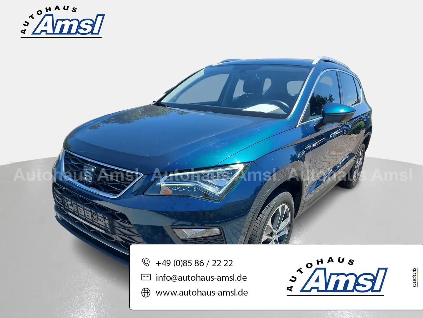 SEAT Ateca 2.0 TDI Style 4Drive *AHK*8-fa*Scheckheft* Blauw - 1