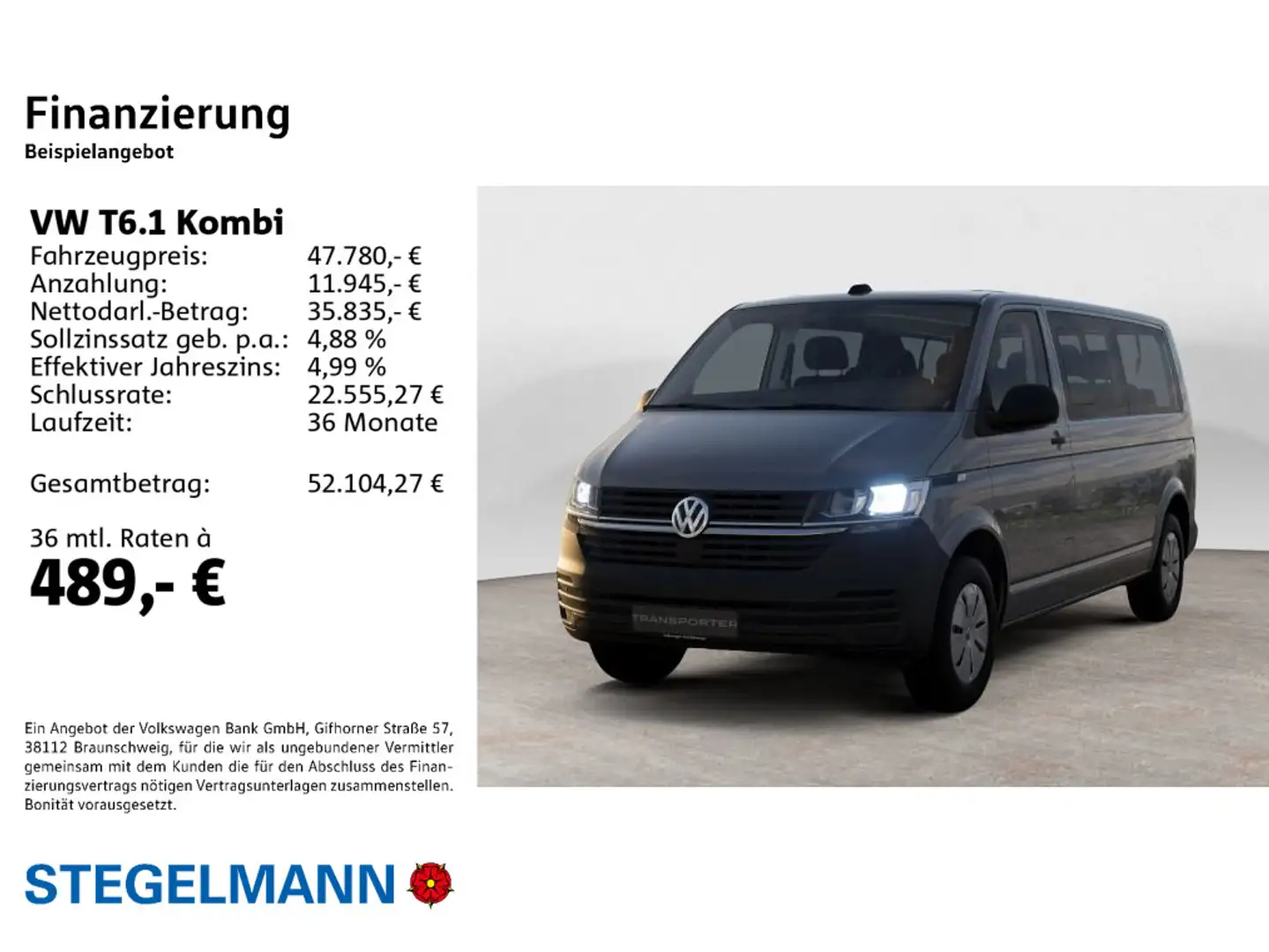 Volkswagen T6.1 Kombi LR 2.0 TDI DSG Grau - 2