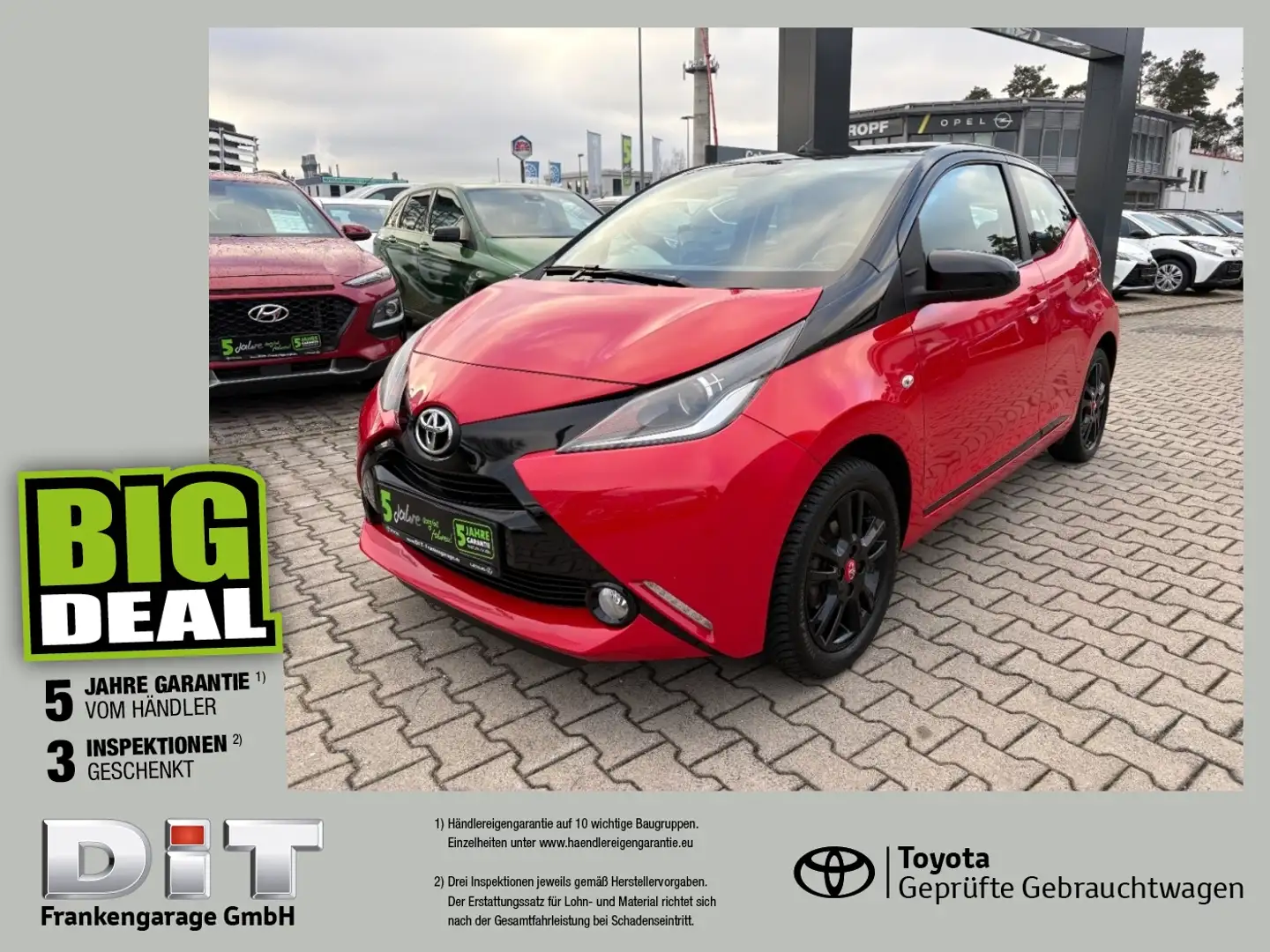 Toyota Aygo 1.0 x-cite Style Selection Kamera, BT, USB Rot - 1
