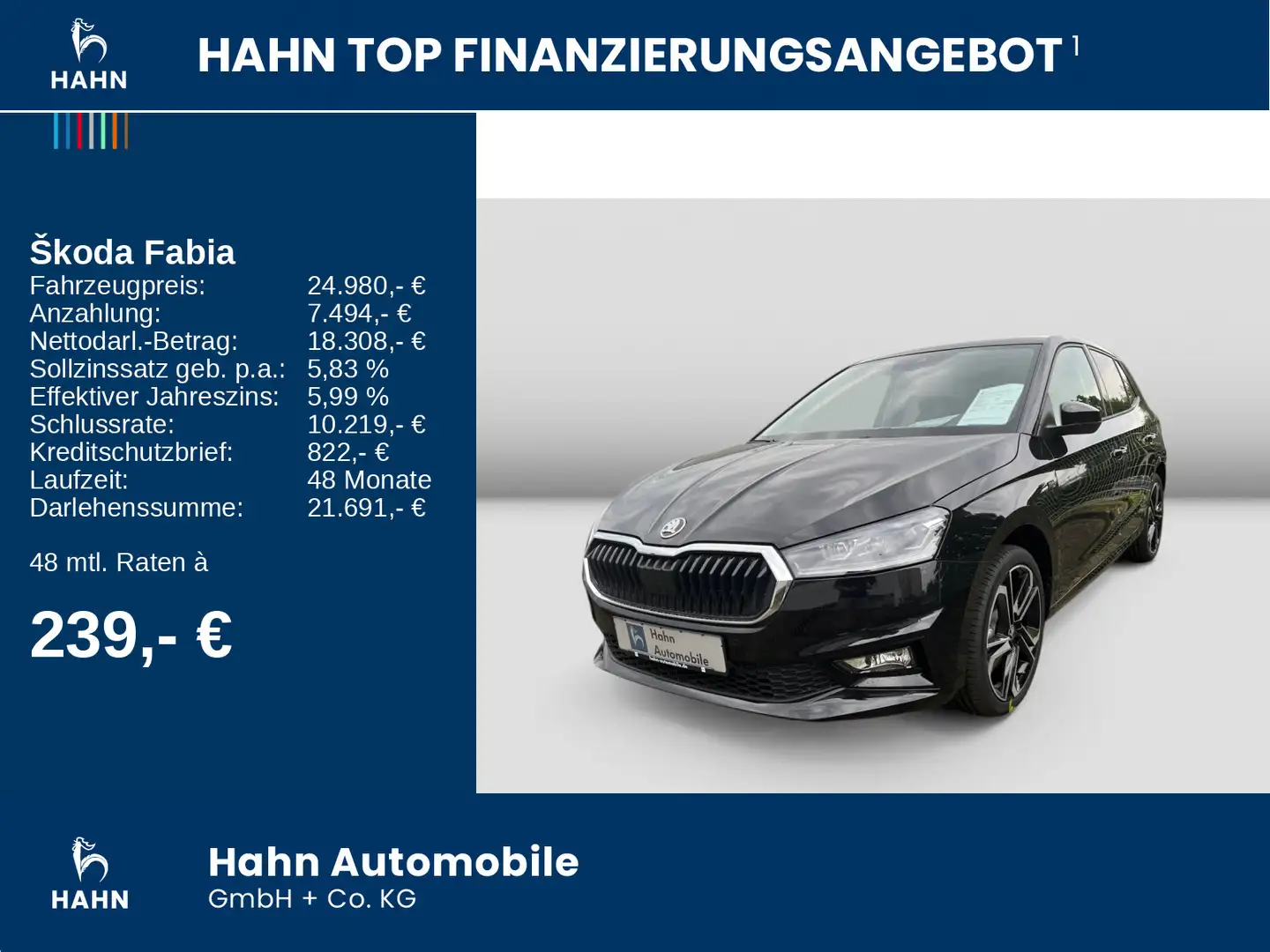 Skoda Fabia Tour 1,0 TSI 85 kW 7-Gang-DSG 18" Alu Schwarz - 2