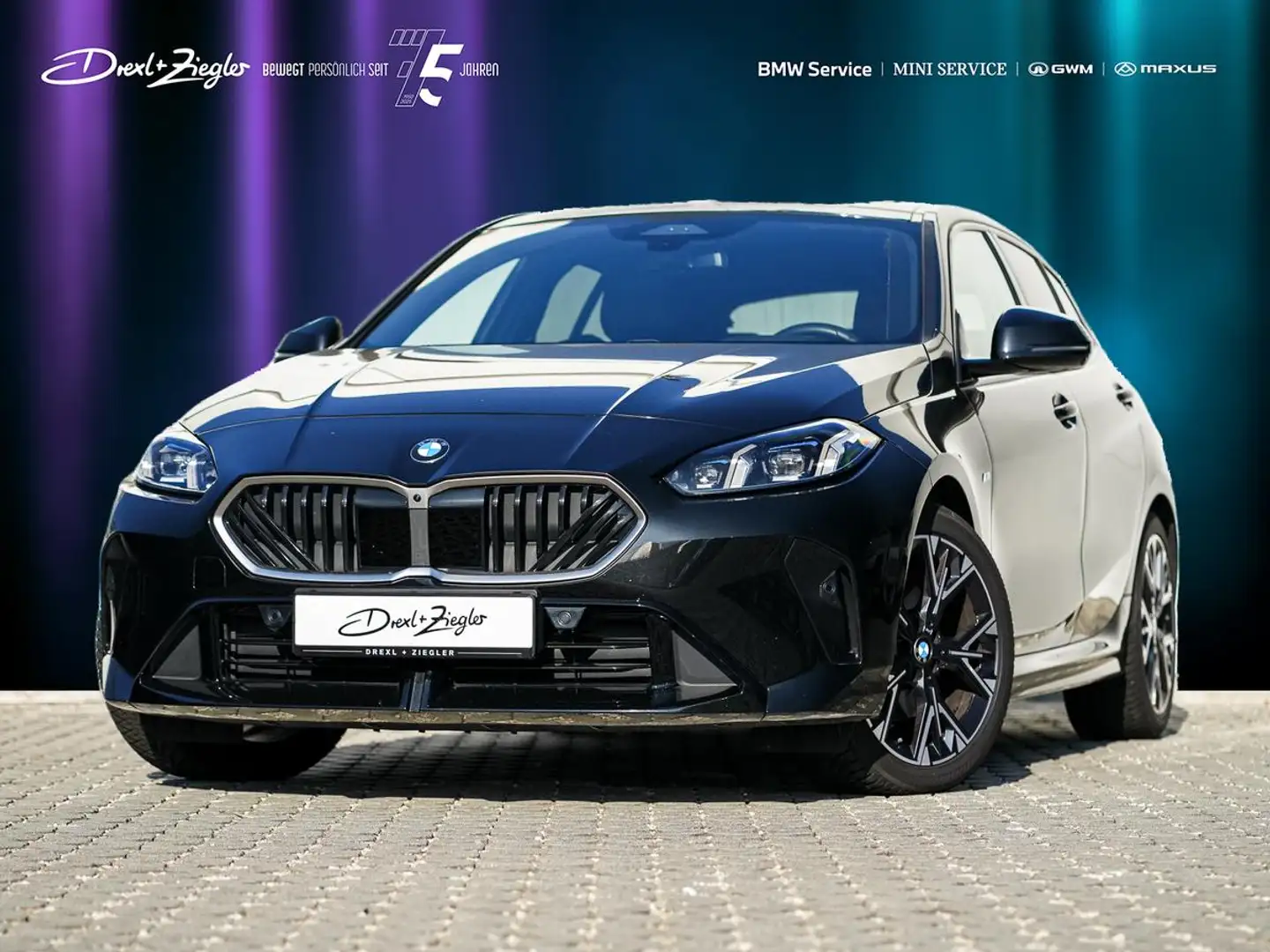 BMW 120 d M-Sport AHK ACC aLED PANO HeadUp KoZg 360° Schwarz - 1