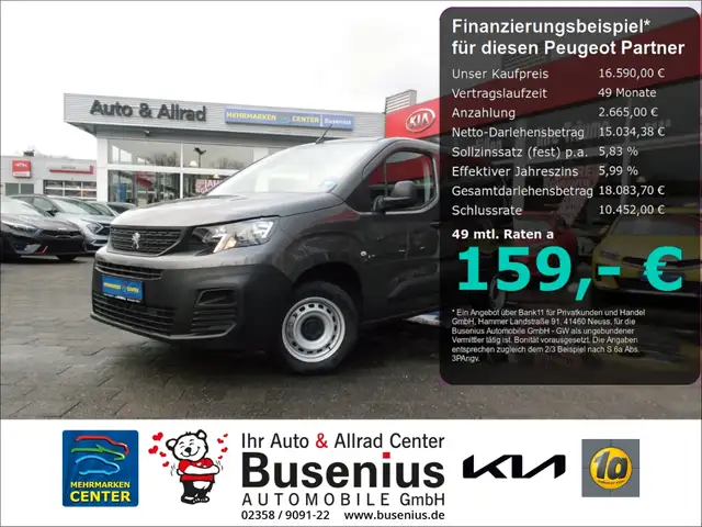 Peugeot Partner Premium L1 1.5 BlueHDi 100 FAP EU6d+Android+Klima+