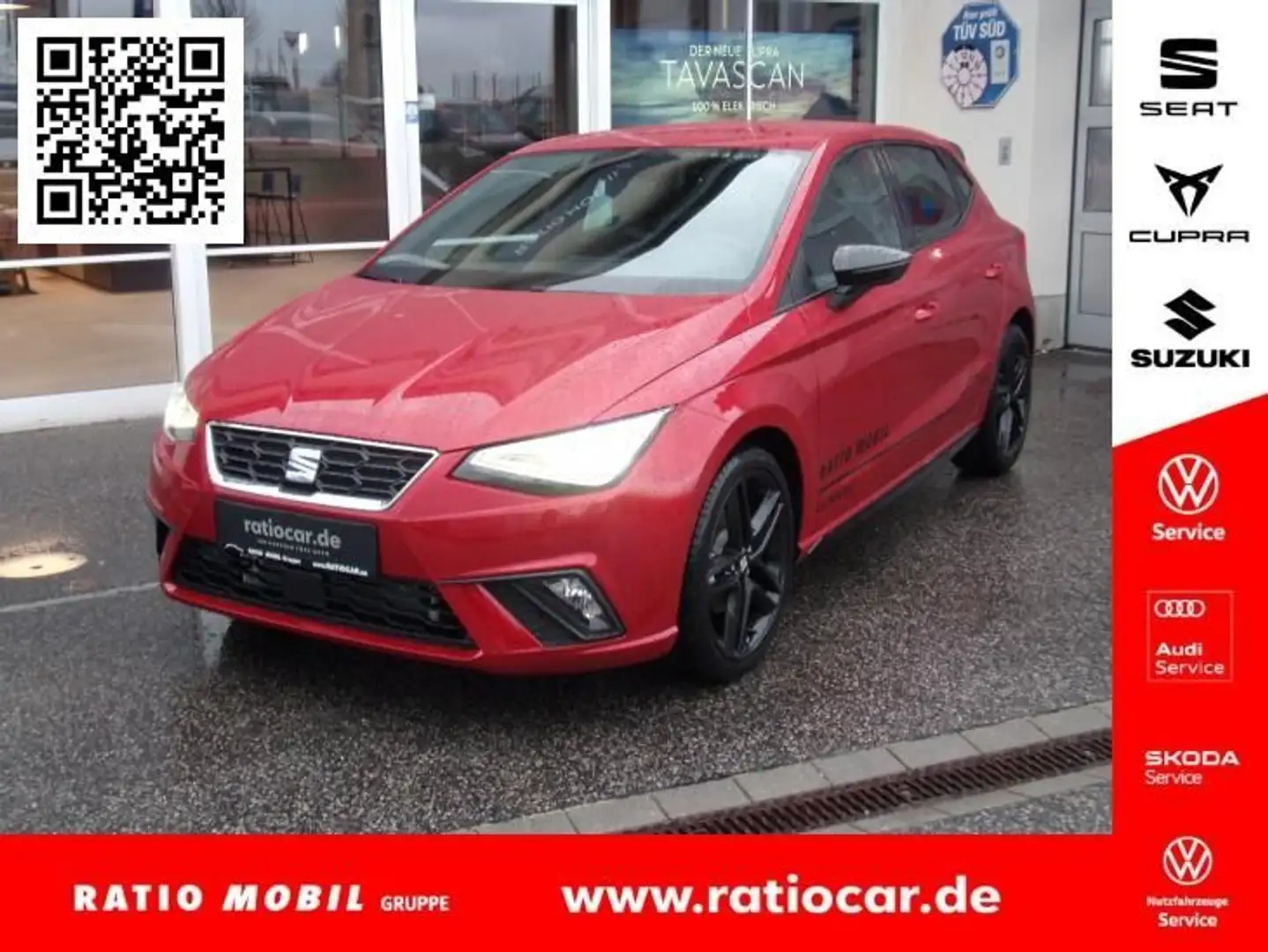 SEAT Ibiza IBIZA FR BLACK EDITION 1.5 TSI DSG AHZV-VORBER. Rouge - 1