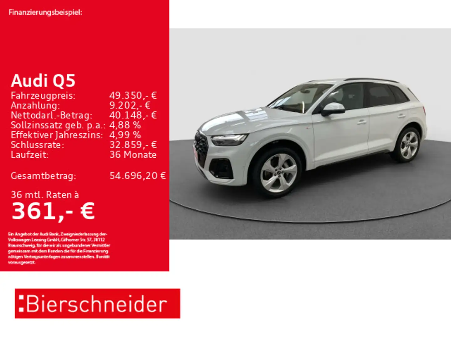 Audi Q5 55 TFSI e qu S-Line Black AHK MATRIX B&O 20 Weiß - 1