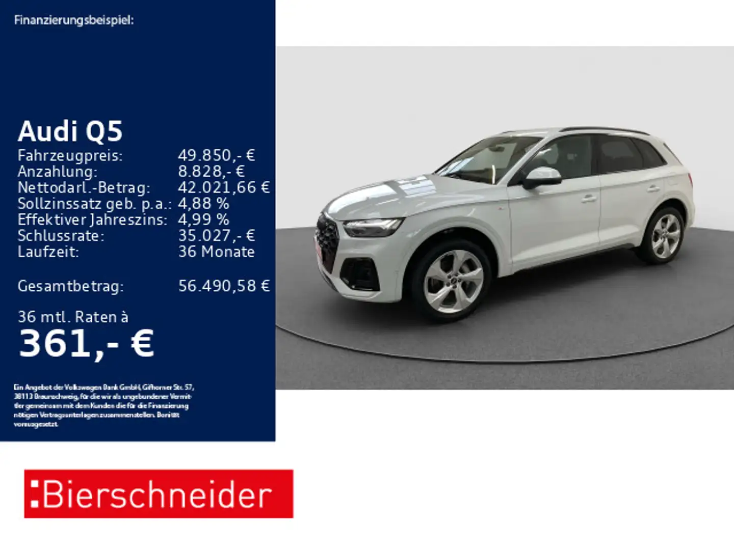Audi Q5 55 TFSI e qu S-Line Black AHK MATRIX B&O 20 Weiß - 1