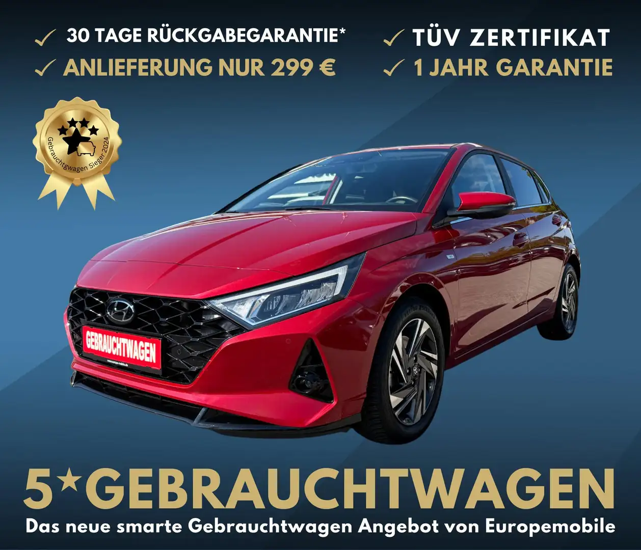 Hyundai i20 STYLE (D4) 1.0 T-GDI MildHybrid 120 6-G.|NAVI|V... Rot - 1