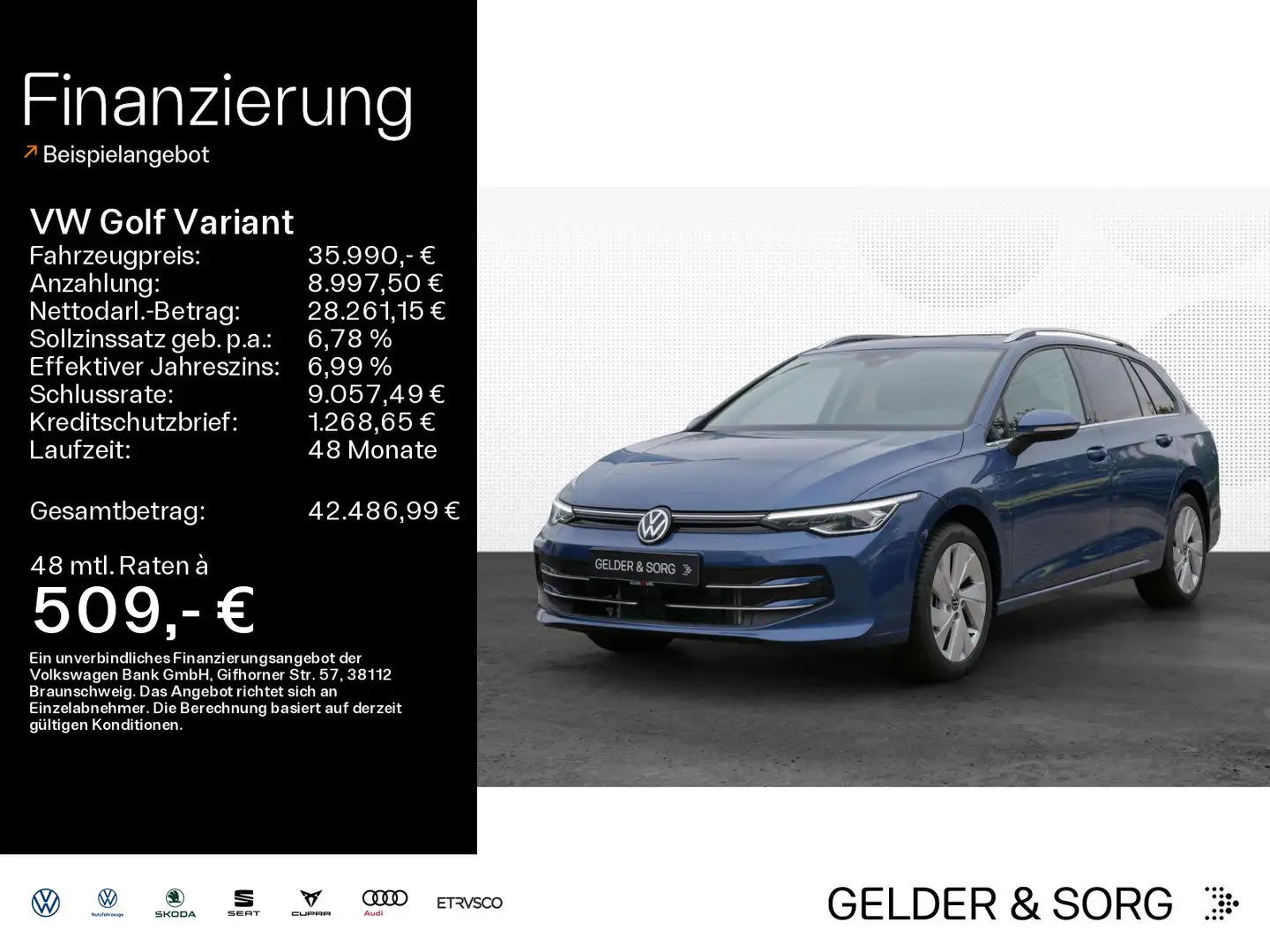 Volkswagen Golf Variant Style 1.5 eTSI AHK*HuD*PANO*ACC*LED Blauw - 1