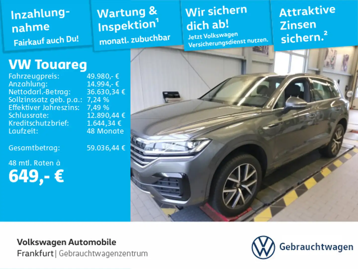 Volkswagen Touareg 3.0 V6 TDI R-Line 4Motion Navi RearView Grau - 1